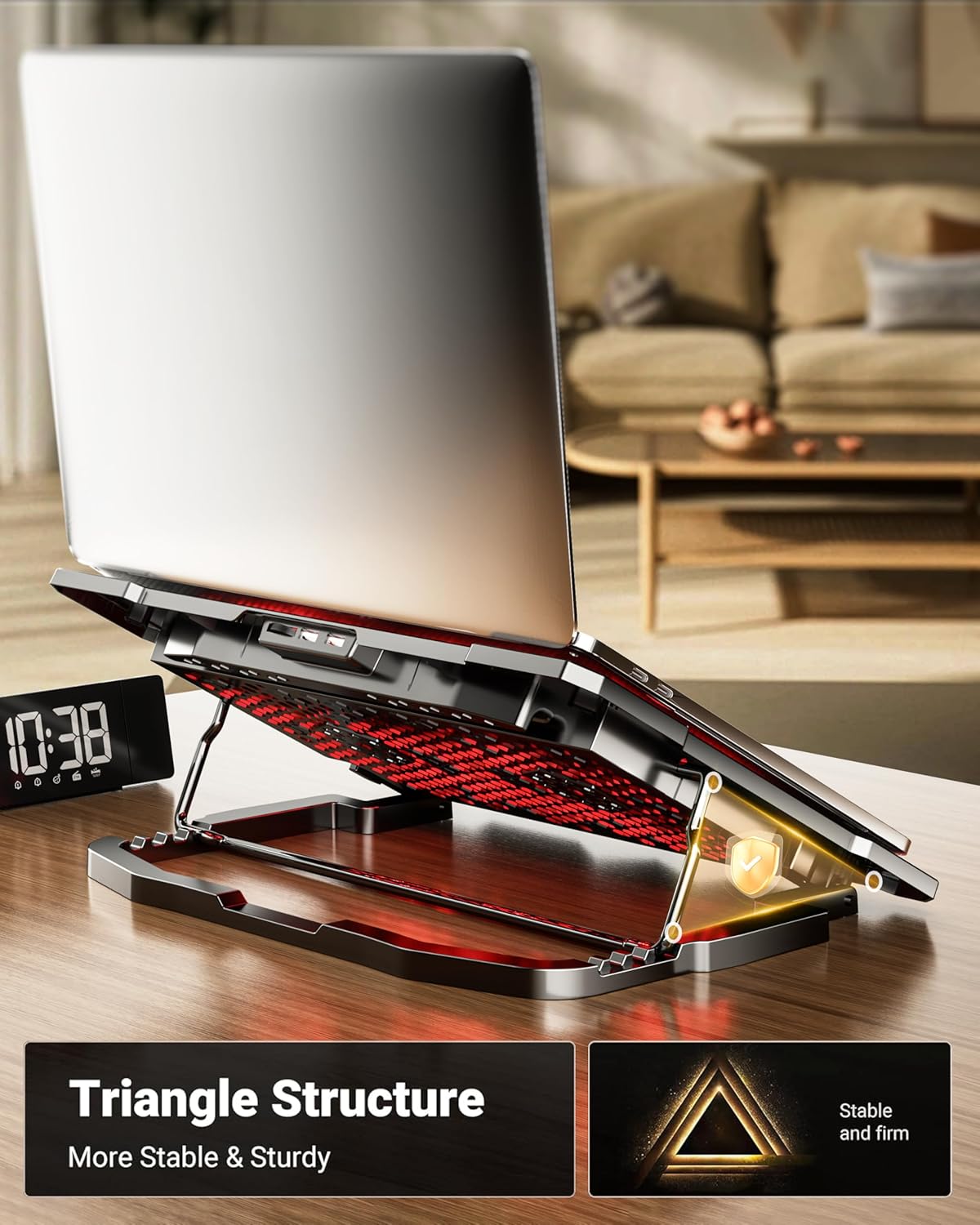 AICHESON Laptop Cooling Pad for 17.3" Notebook, Red 5 Fans