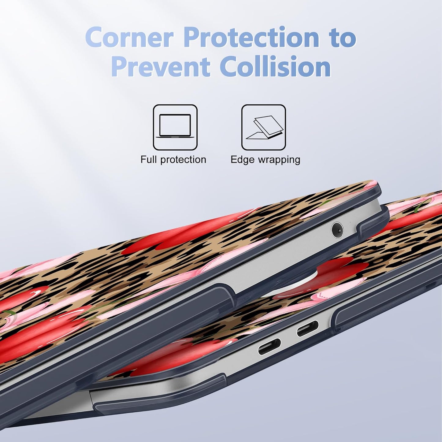 Case for MacBook Pro 13 inch with/Without Touch Bar (2016-2022, M2 A2338 M1 A2289 A2251 A2159 A1989 A1706 A1708), Hard Shell + Keyboard Cover + Dust Plug, Leopard Cherry