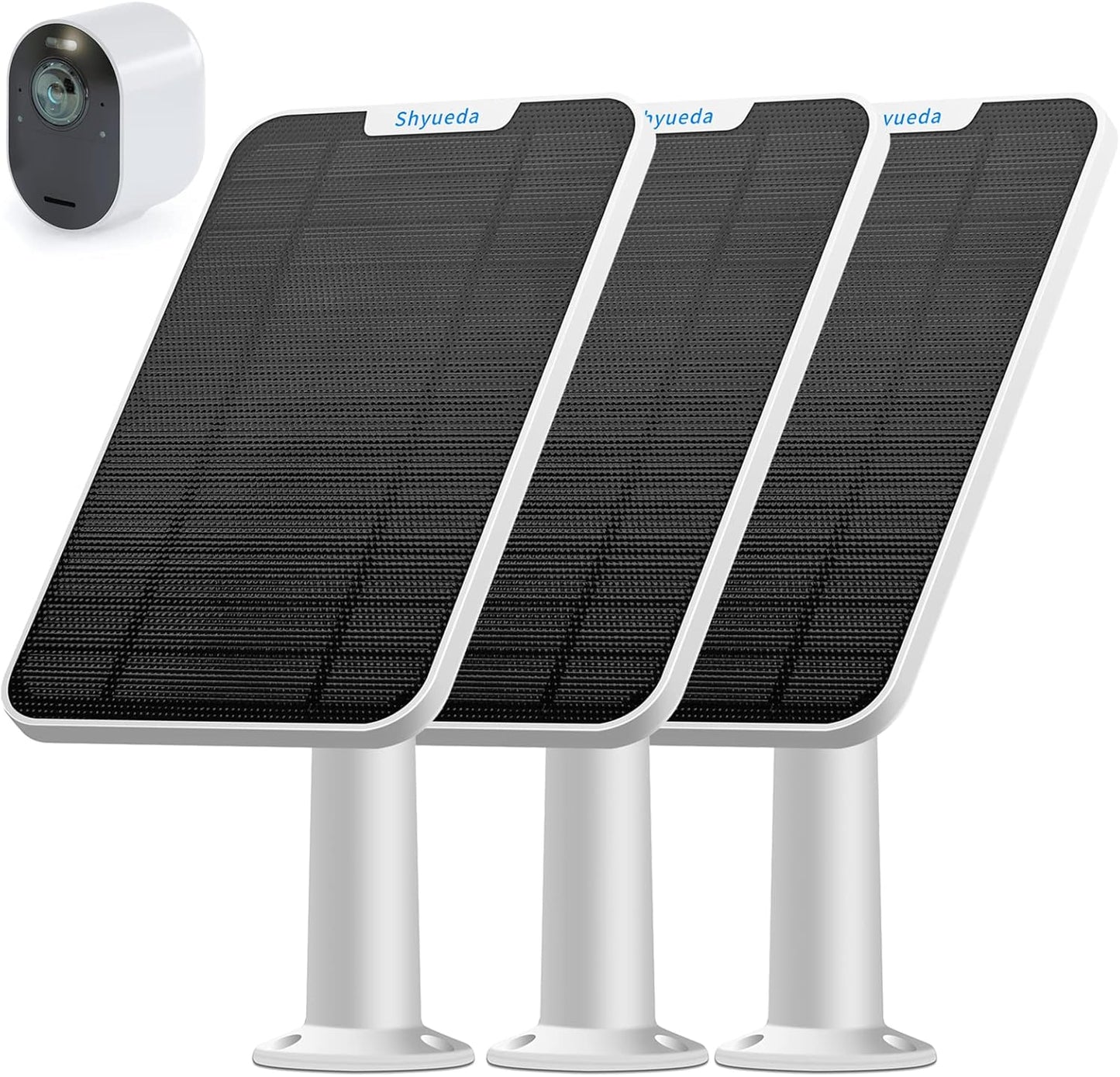 4W Solar Panel Charging Compatible with Arlo Pro 3/Pro 4/Pro 5S/Ultra/Ultra 2 only, with 13.1ft Waterproof Charging Cable, IP65 Weatherproof,Includes Secure Wall Mount(3-Pack)(Magnetic Connector)
