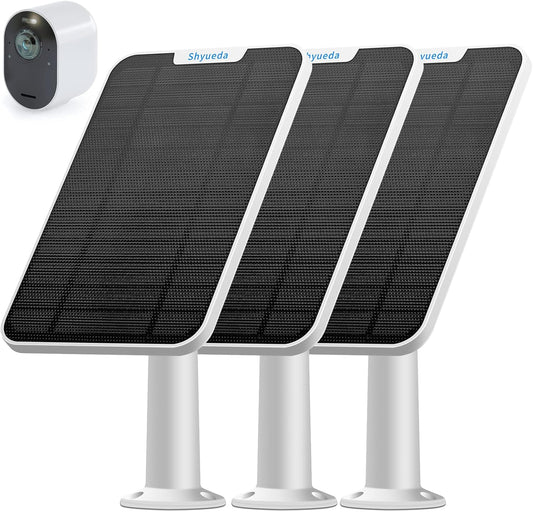 4W Solar Panel Charging Compatible with Arlo Pro 3/Pro 4/Pro 5S/Ultra/Ultra 2 only, with 13.1ft Waterproof Charging Cable, IP65 Weatherproof,Includes Secure Wall Mount(3-Pack)(Magnetic Connector)