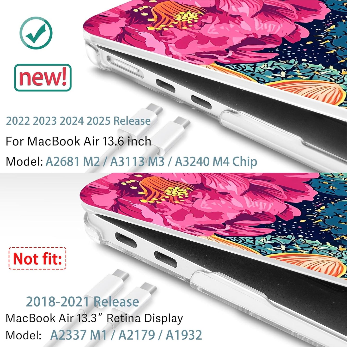 May Chen for MacBook Air 13.6 Inch Case 2025/2024/2023/2022 Release (Model A2681 A3113 A3240, M2 M3 M4 Chip) – Hard Shell Laptop Cover with Keyboard Cover & Screen Protector，Sunflowers Cactus