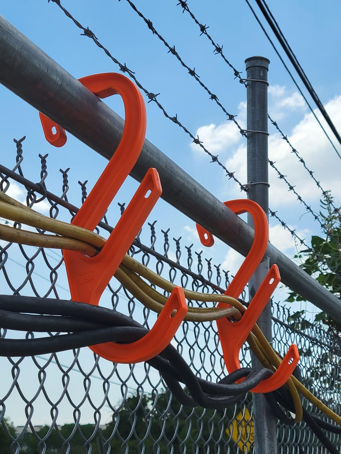 HIGH 5 Hook Double - Heavy Duty, Industrial Safety Hook for Hanging Cables, Cords, Hoses and Welding Leads. 250 lb Capacity (Box of 20)