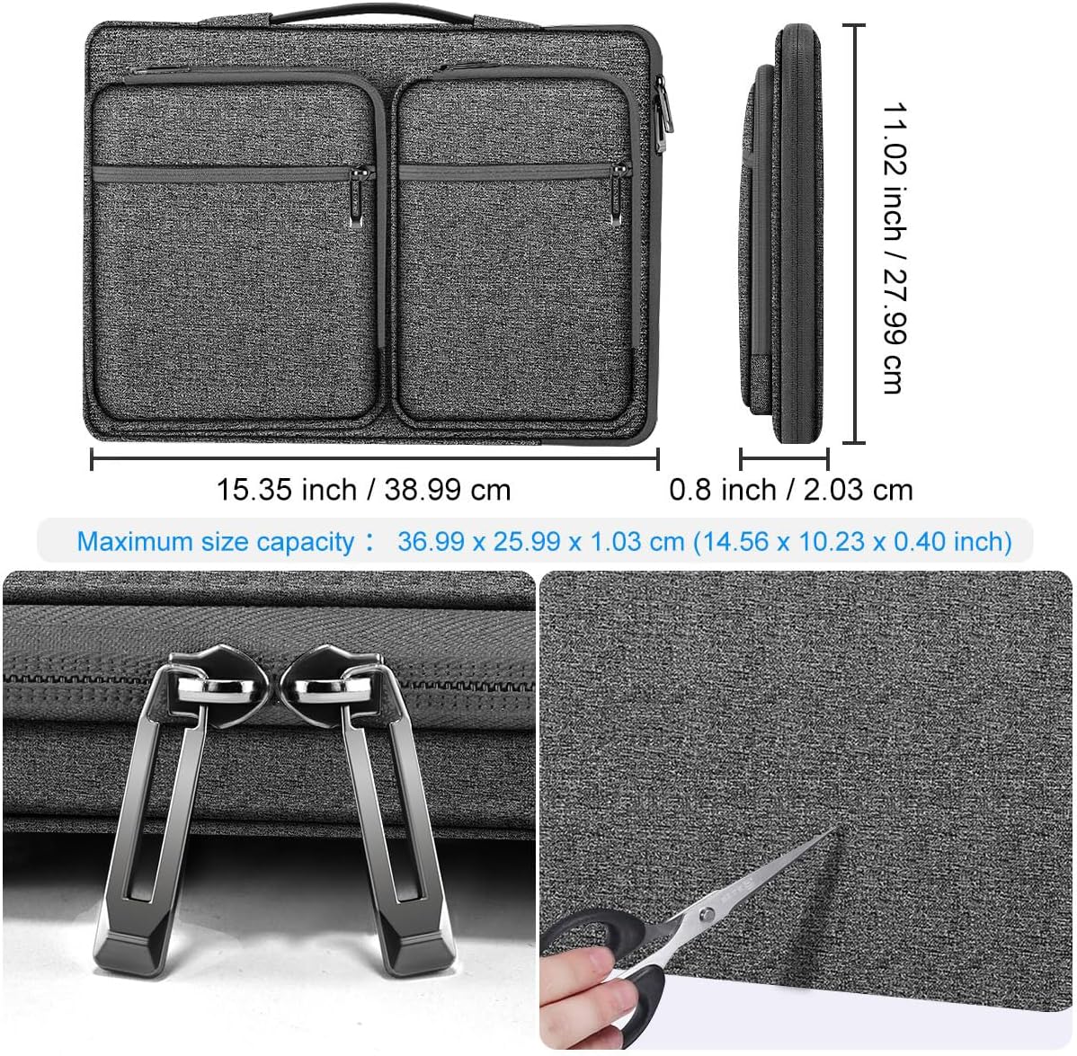 ZINZ Laptop Case 15 15.6 16 inches Sleeve Slim Briefcase Spill-Resistant Handbag for Most Popular 15" 15.6" 16" Notebooks，G01Y01