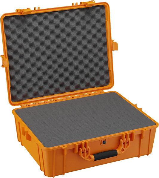 Condition 1 25" Large Waterproof Hard Case Model 839 with Foam, Portable Protective Storage Box for Travel, Hunting, Military, Tactical, Made in USA, 24.50"x 19.46"x8.41" Orange