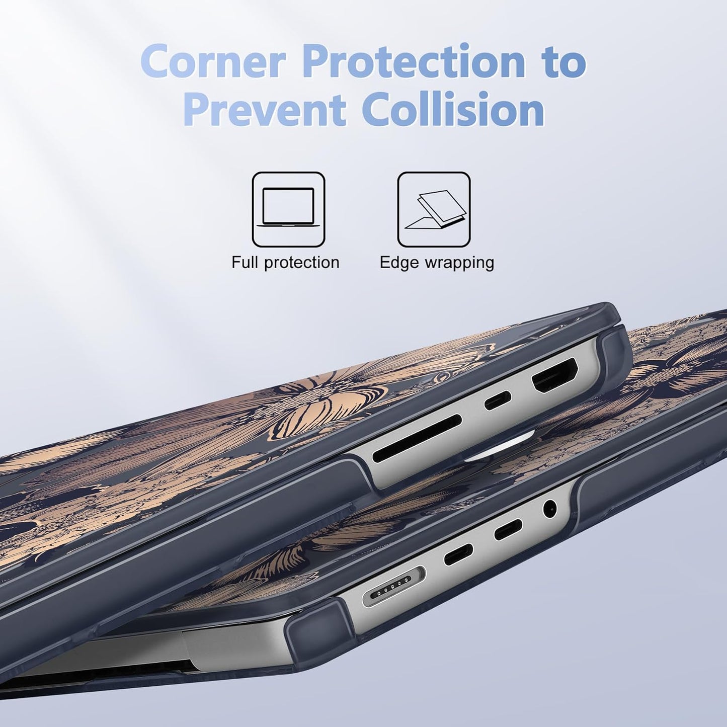 for MacBook Pro 16 inch Case 2021 2022 2023 2024 Release A3186 A3403 M4 A2991 M3 A2780 M2 A2485 M1 Pro/Max, Hard Shell Case with Screen Protector & Keyboard Cover, Spring Floral