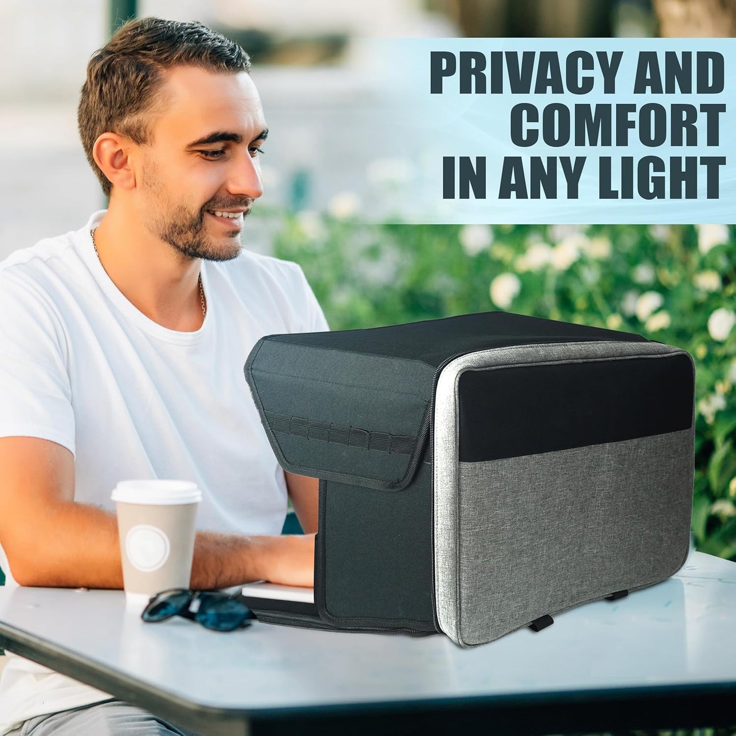 Laptop Sun Shade Bag - Fits Up to 16" Laptops, Provides Privacy, Glare Protection - Ideal Laptop Sun Shade for Working Outside