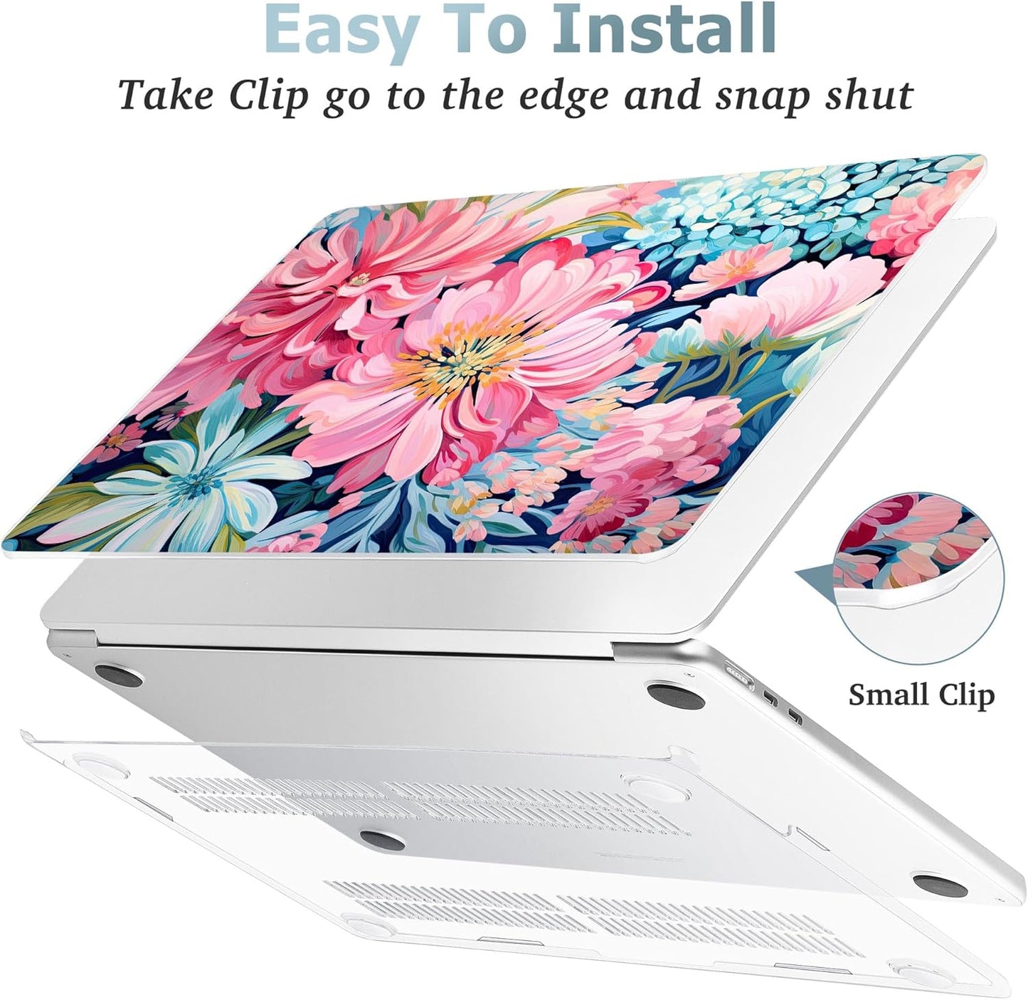 May Chen for MacBook Air 13.6 Inch Case 2025/2024/2023/2022 Release (Model A2681 A3113 A3240, M2 M3 M4 Chip) – Hard Shell Laptop Cover with Keyboard Cover & Screen Protector，Flowers Painting