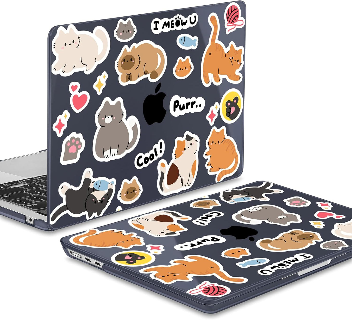 May Chen for MacBook Air 13.6 Inch Case 2025/2024/2023/2022 Release (Model A2681 A3113 A3240, M2 M3 M4 Chip) – Hard Shell Laptop Cover with Keyboard Cover & Screen Protector，Cat Sticker Print