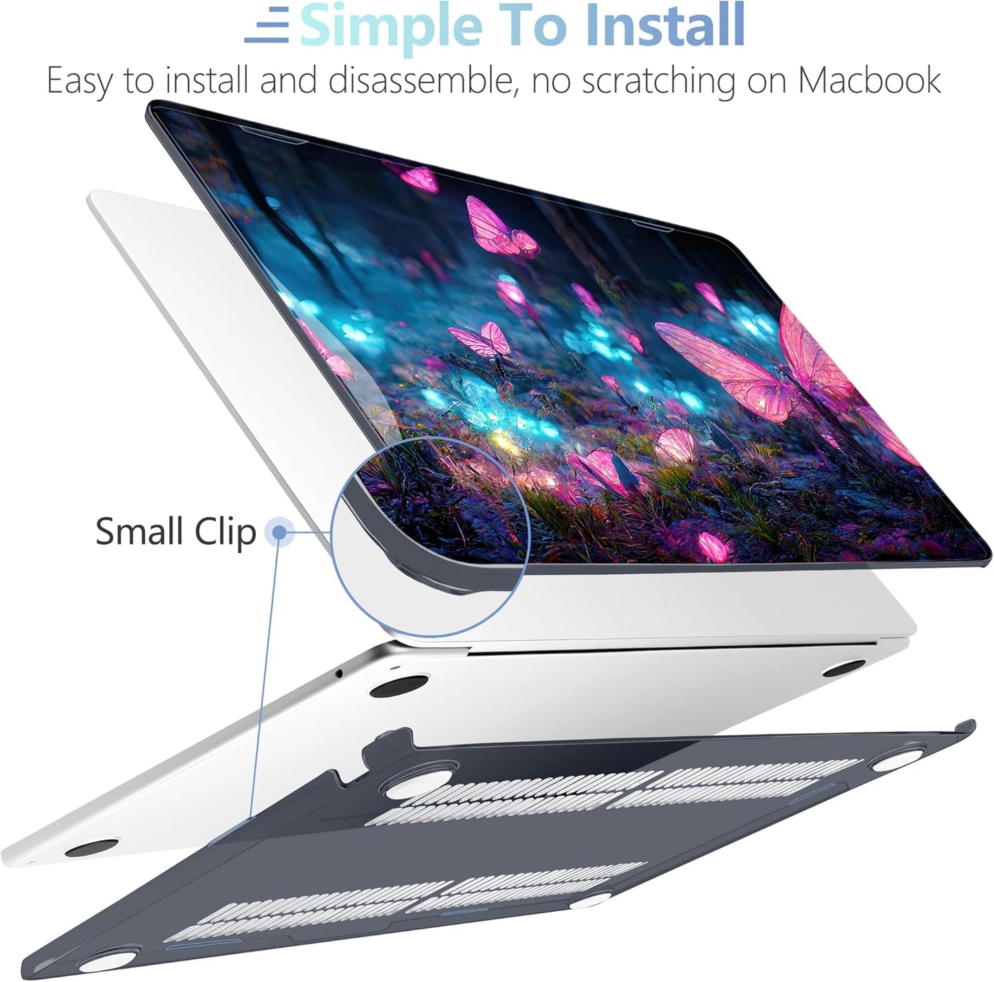 MEEgoodo for M4/M3/M2 MacBook Air 15.3 inch Case 2025 2024 2023, Case Fit Model (A3241/A3114/A2941) for MacBook Air 15 inch, Laptop Hard Shell with Keyboard Cover, Fantasy Forest