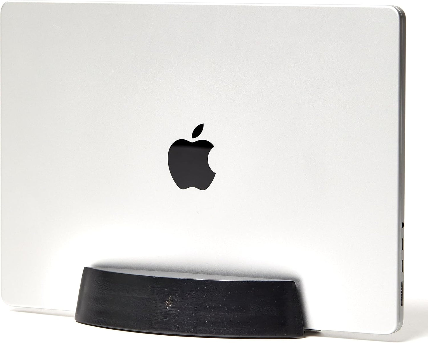 Nordik Vertical Laptop Stand - Black - Premium Laptop Dock and Holder for Home Office, Software Engineers - Space Saving Desk Dock for Mac Users and Laptop Users - Stable Non-Slip Wood Stand