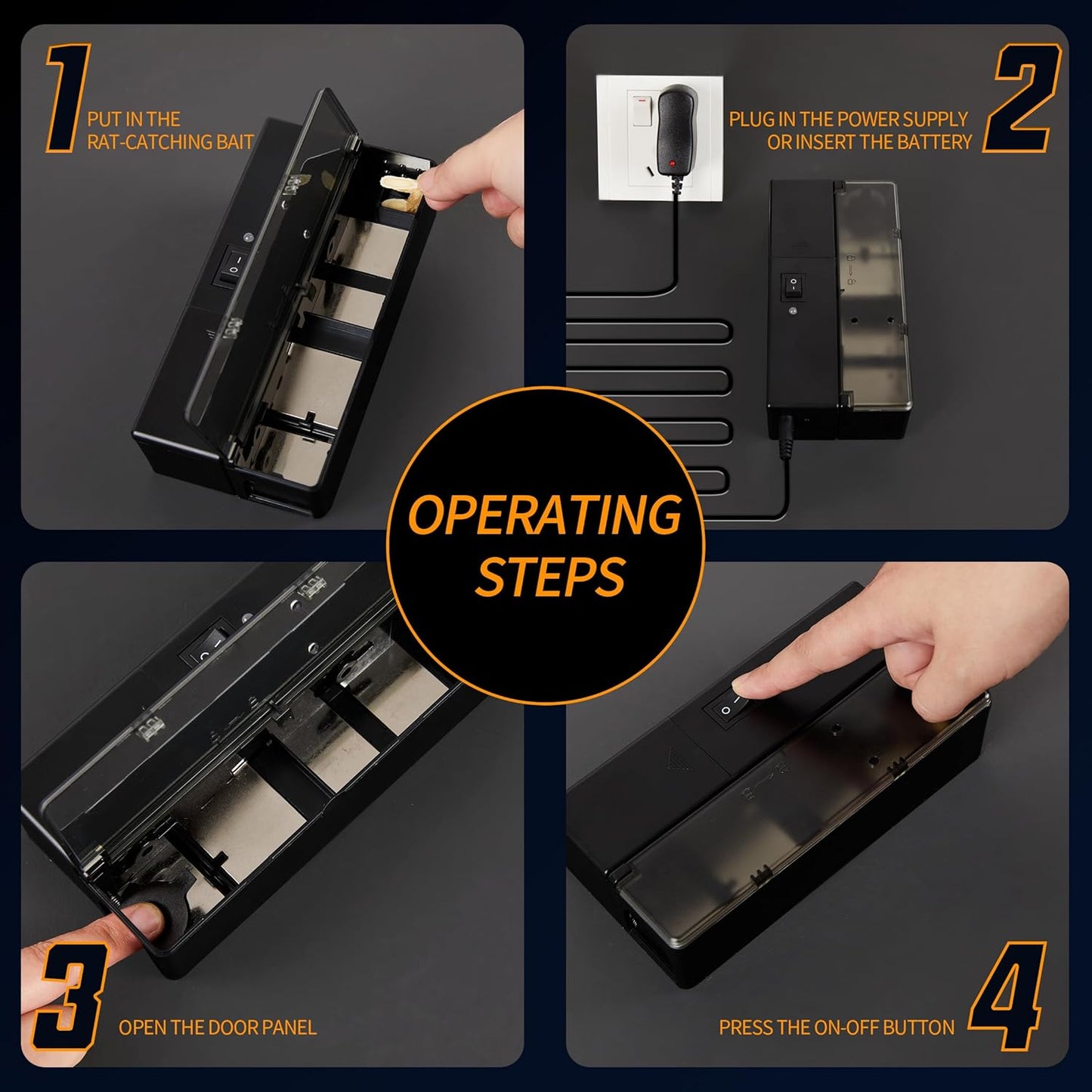 GSS Electric Mouse Trap, Smart Mouse Traps Indoor for Home,Reusable Mice Traps, AC/Battery Powered, Easy Clean