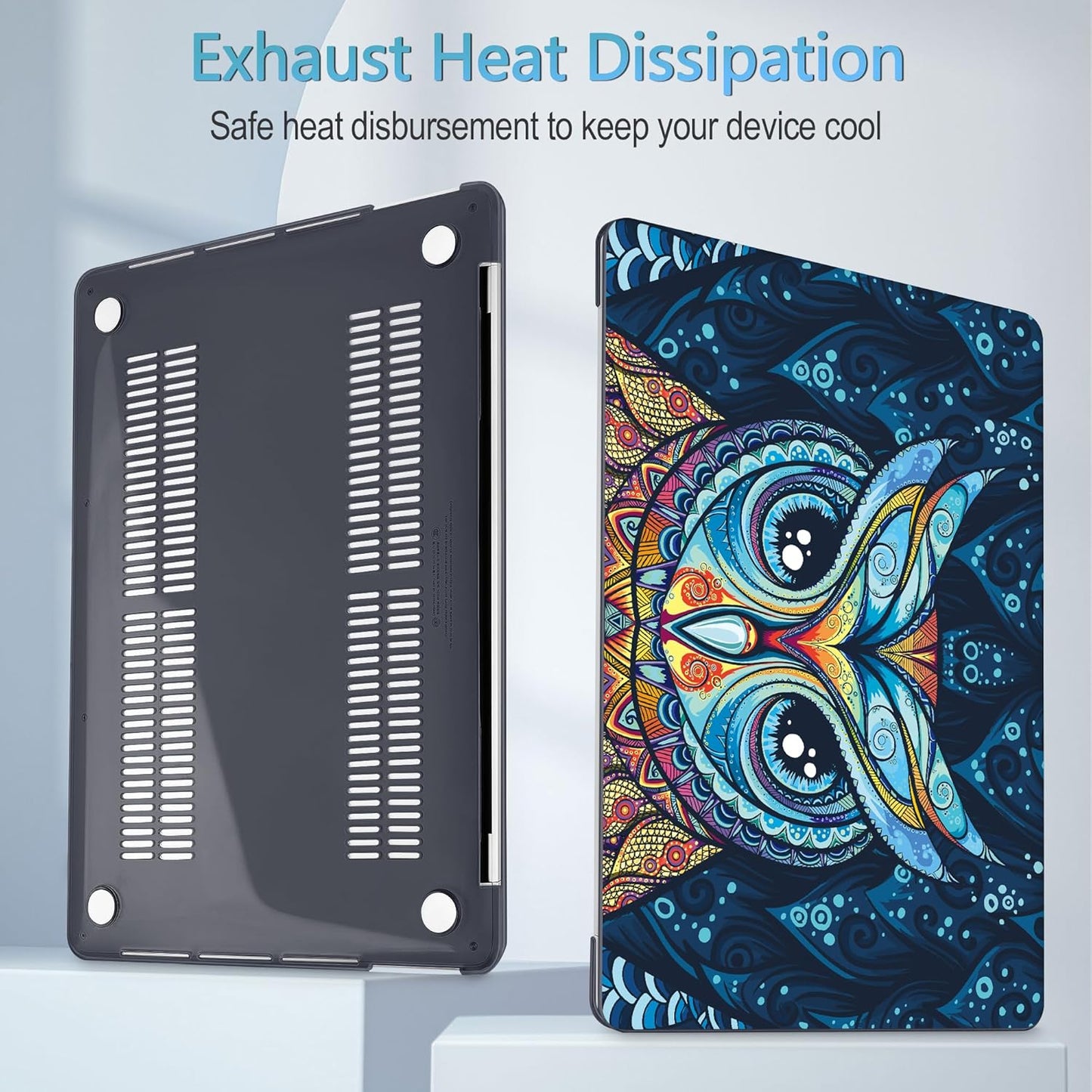 Mektron for MacBook Pro 13-inch Case 2022 2021 2020 Release A2338 M2 M1 A2289 A2251, Printing Plastic Hard Shell Cover with Keyboard Skin for MacBook Pro 13.3-inch Touch Bar Fits Touch ID, Cute Owl