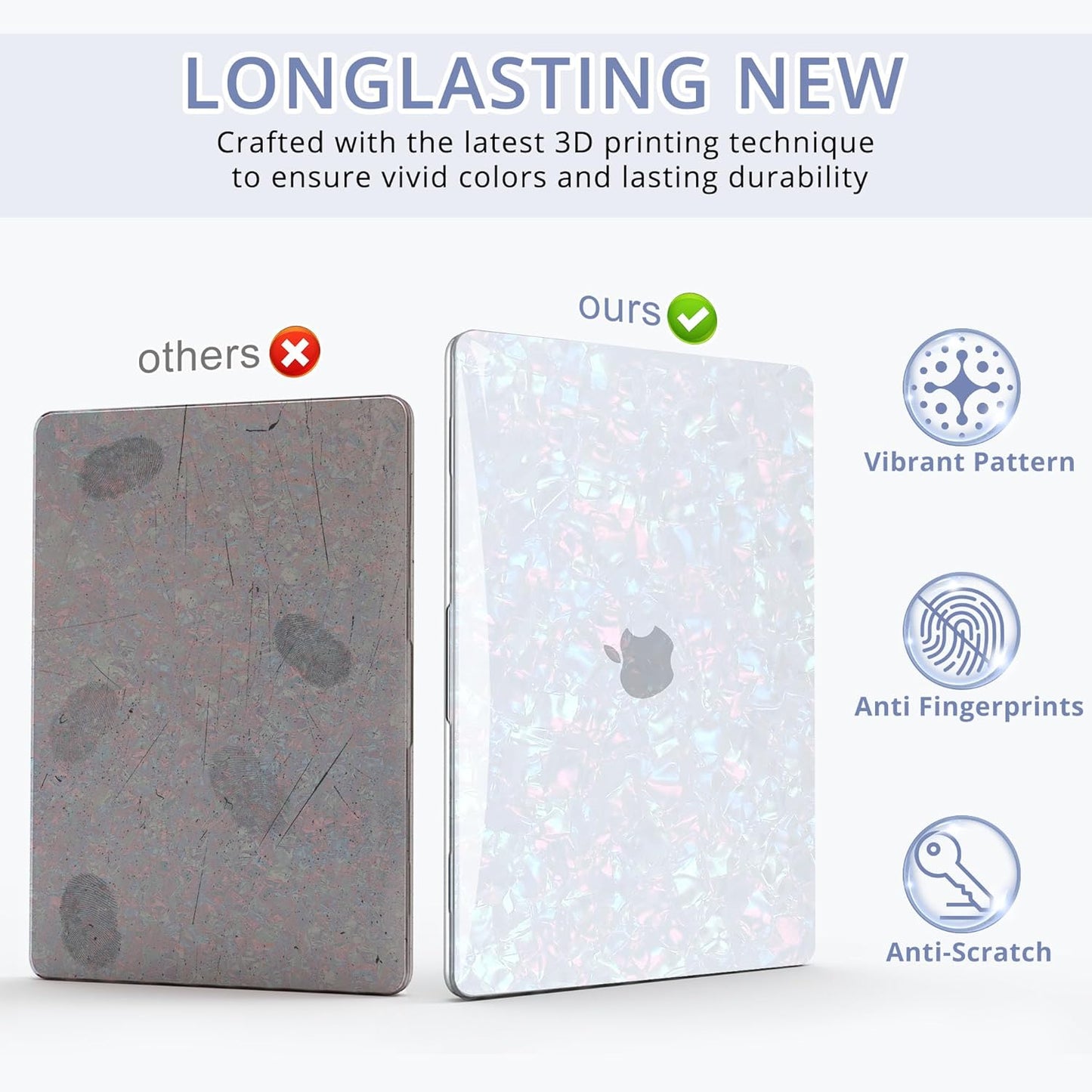 B BELK Compatible with MacBook Pro 14 inch Case 2025 2024 2023 2022 2021 M4 M3 M2 M1 A3112 A3185 A3401 A2918 A2992 A2779 A2442, Plastic Hard Shell Case+ Keyboard Cover+ Screen Protector, Shiny Pearl