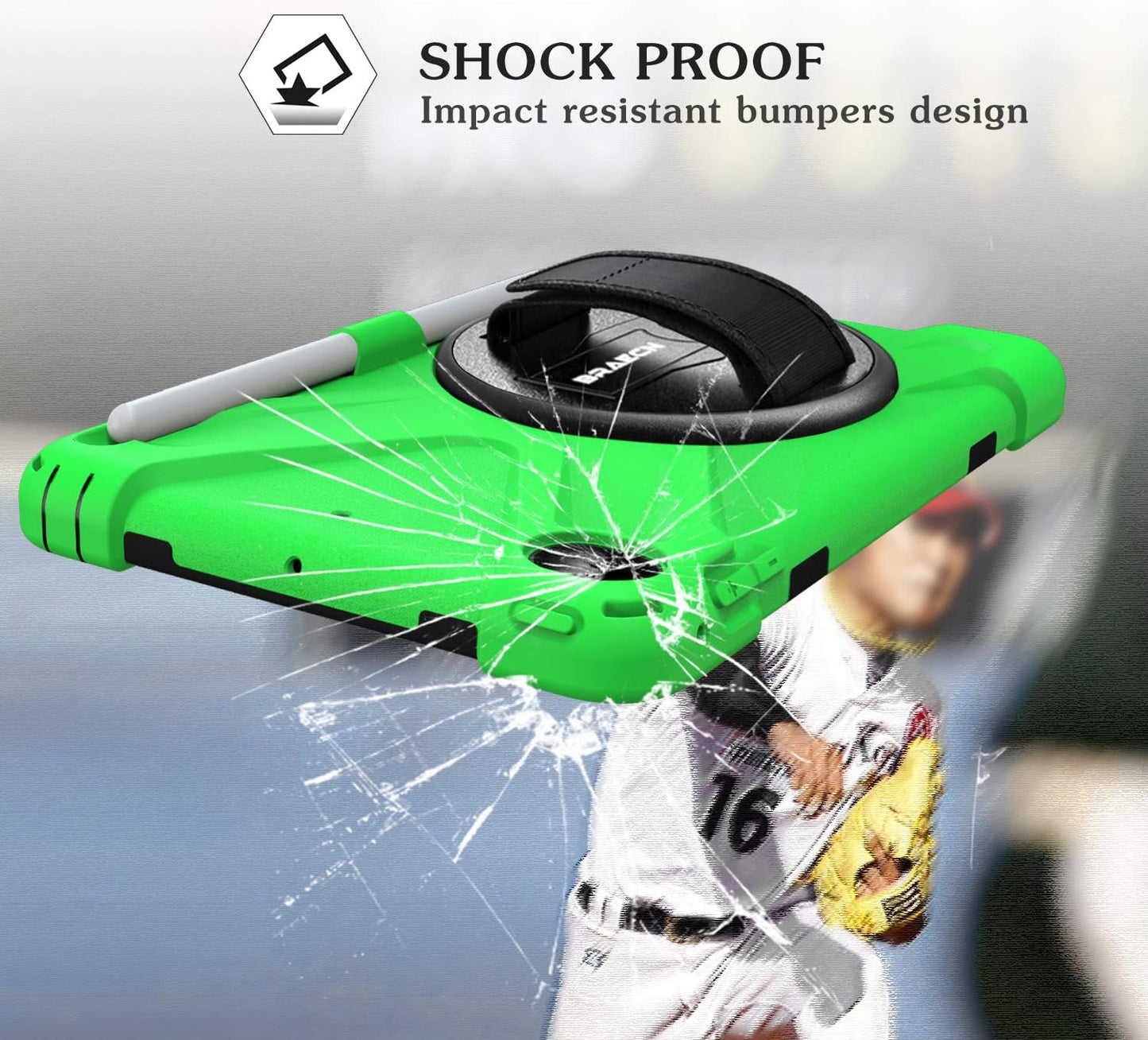 BRAECN iPad mini 5 Case,iPad mini 4 Case, Heavy Duty Shockproof Protective Rugged Case with Pencil Holder,Hand Strap,Kickstand, Shoulder Strap for iPad mini 5th/4th Generation 7.9 Inch for Kids