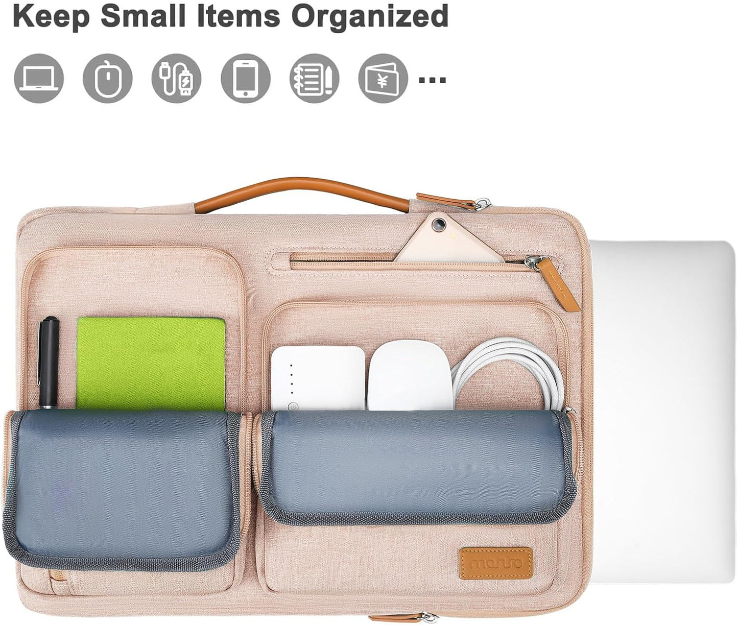 MOSISO 360 Protective Laptop Case 15 inch, 15 inch Laptop Sleeve Compatible with MacBook Air M4 M3 M2 2025 2024 2023, Dell XPS Plus, Side Open Carrying Case with 4 Zipper Pockets&Handle, Khaki