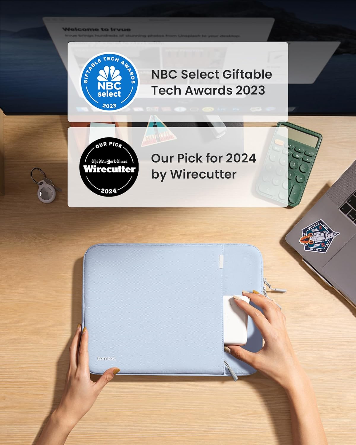 tomtoc 360° Protective Laptop Sleeve for 13-inch New MacBook Air M4/A3240 2025, M3/A3113, M2/A2681 M1/A2337 A2179 A1932, 13-inch MacBook Pro M2/A2686 M1/A2338, Water-Resistant Computer Case Bag