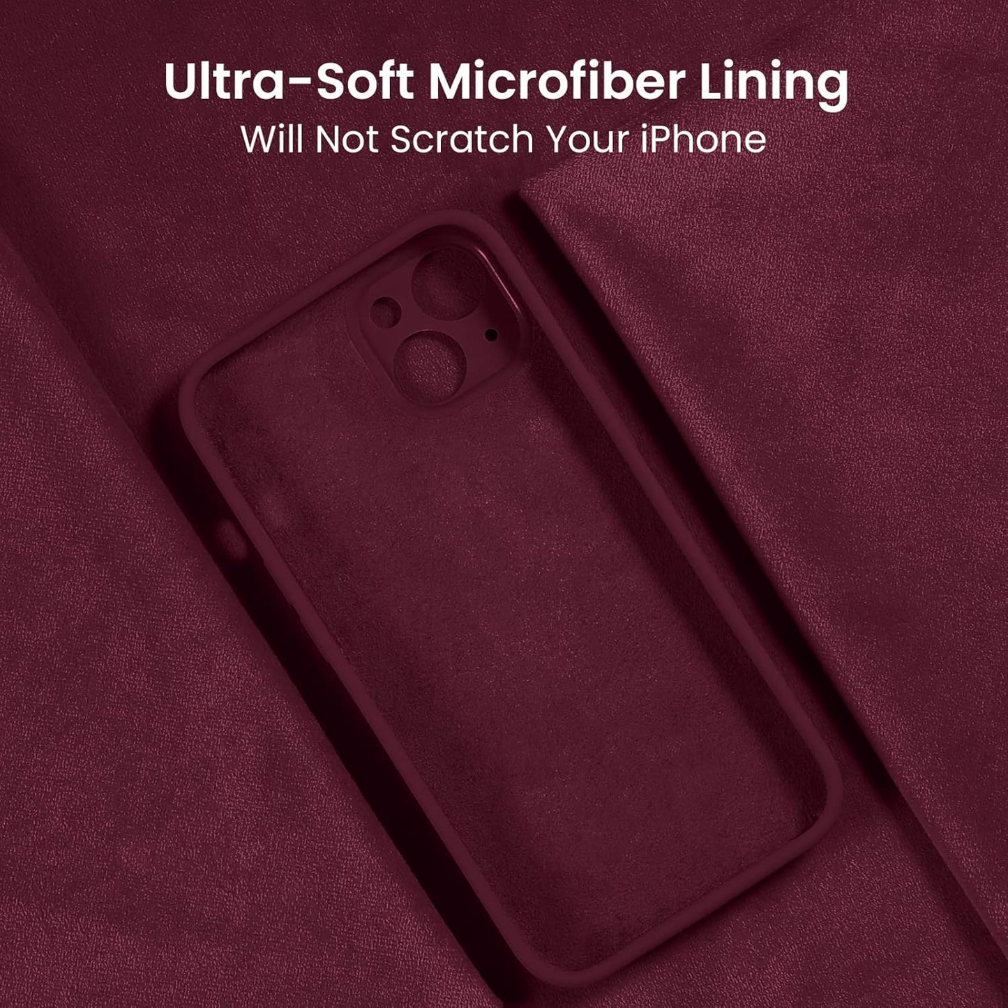 FireNova Designed for iPhone 14 Case, Silicone Upgraded [Camera Protection] Phone Case with [2 Screen Protectors], Soft Anti-Scratch Microfiber Lining Inside, 6.1 inch, Plum