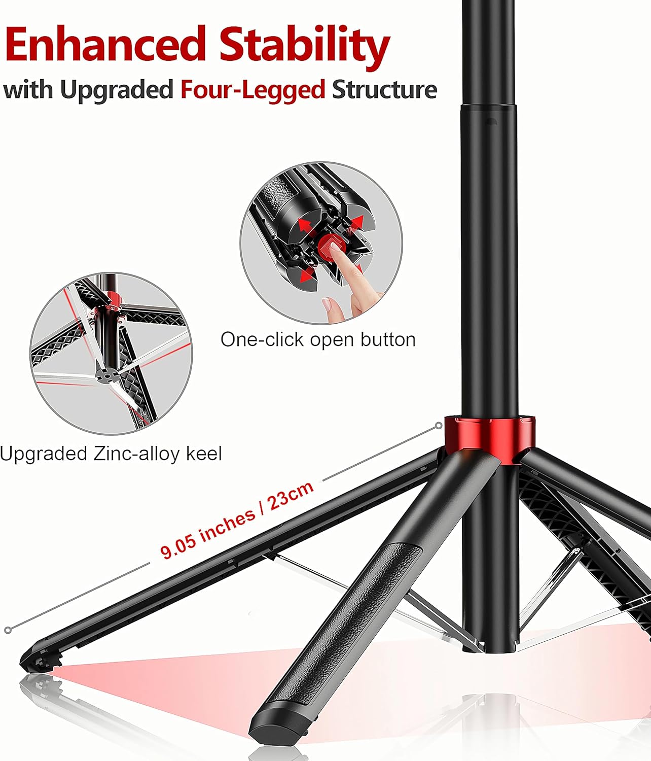 Huryfox Selfie Stick Phone Tripod - 71 inch Tall Cell Phone Holder with Detachable Wireless Remote, Phone Stand for Recording, Video and Picture, Compatible with iPhone, Android Phone, Camera & Gopro