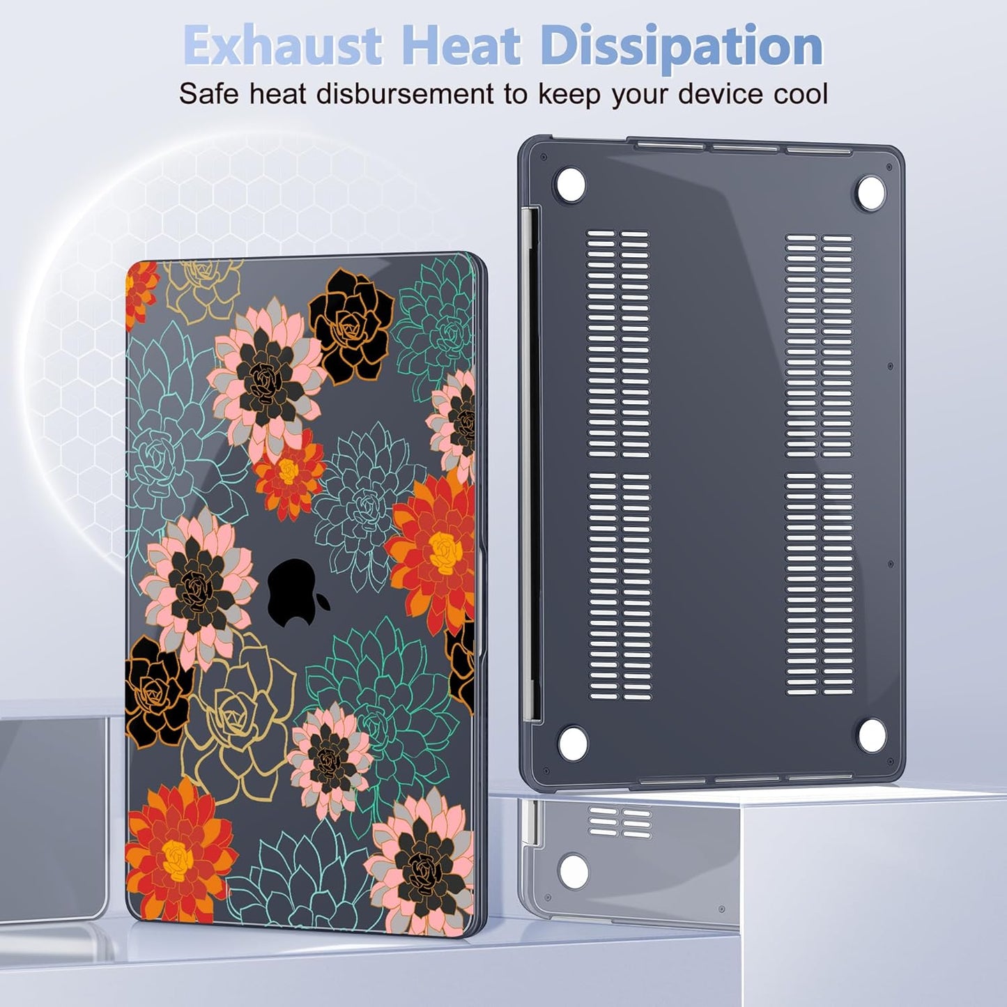 May Chen Case for MacBook Pro 13 inch M2 2023,2022,2021,2020 A2338 M1 A2251 A2289, Plastic Hard Shell Case for MacBook Pro 13" with Touch Bar Fits Touch ID, Flower