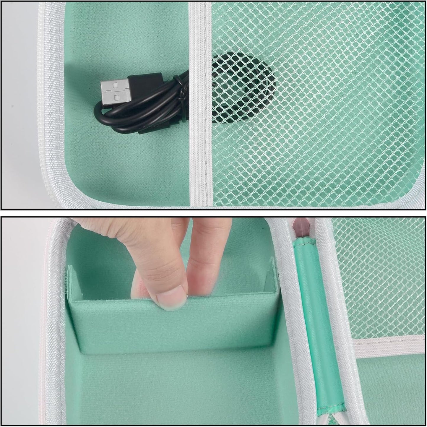 Case Compatible with Phomemo M110 Label Maker - Portable Mini Bluetooth Thermal Label Maker Carrying Storage Bag for Printer Labels, USB Cable and Accessories Black (Box Only)-Green