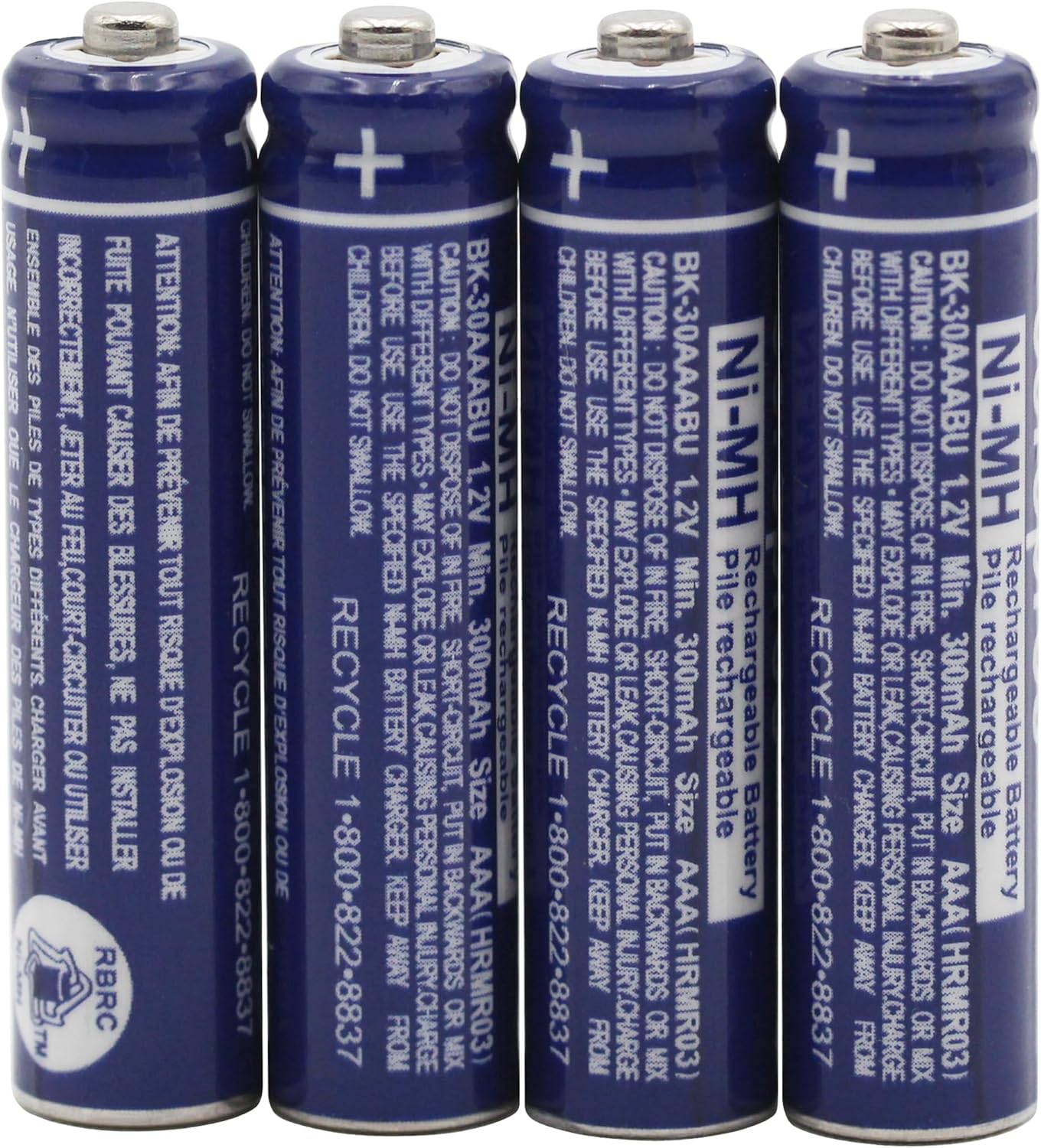 4-Pack BK-30AAABU Battery for Panasonic Cordless Phone BK30AAABU