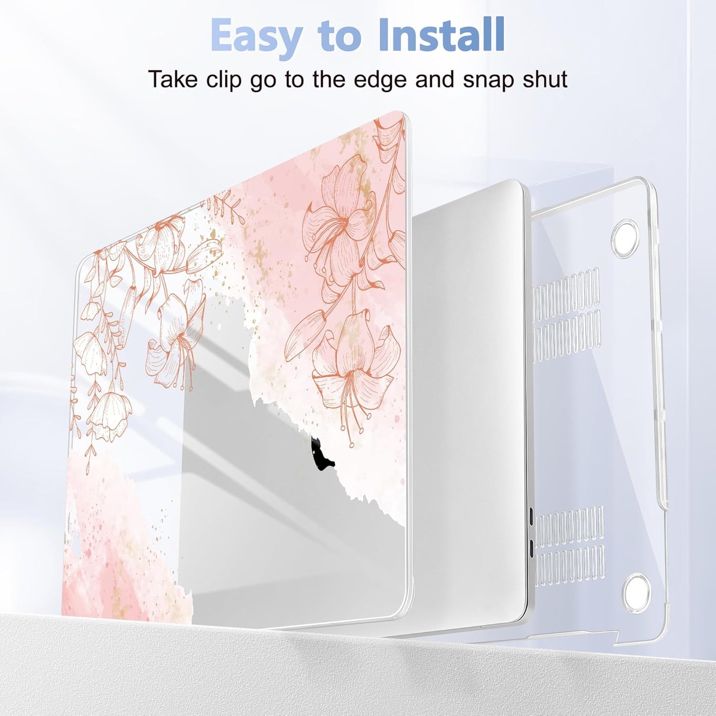 for MacBook Pro 16 inch Case 2019 2020 Release Model A2141, Plastic Hard Shell Cover with Keyboard Cover for MacBook Pro 16 inch with Touch Bar & Touch ID - Watercolor Floral