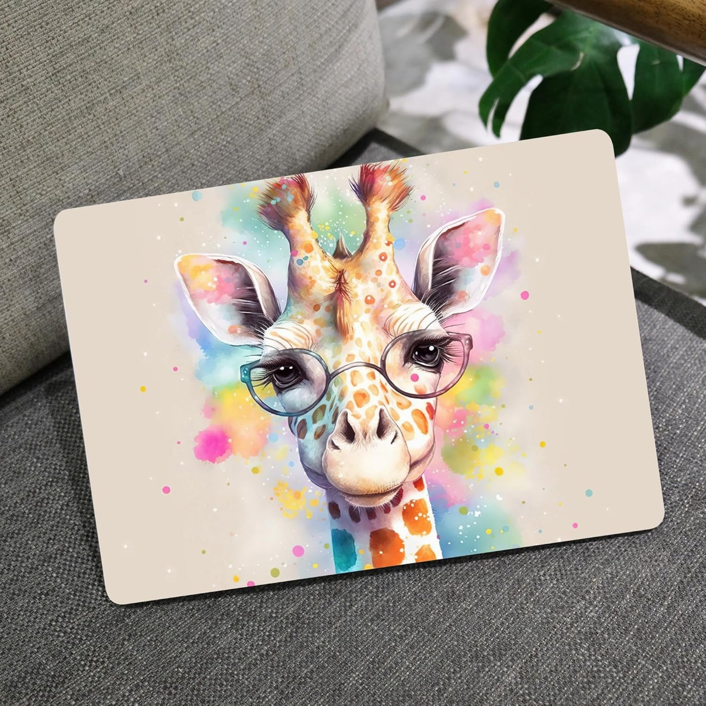 MEEgoodo for MacBook Air 13.3 inch Case 2021 2020 2019 2018 A2337 M1 A2179 A1932, Clear Case for MacBook Air M1, Hard Shell with Keyboard Webcam Cover & Trackpad Film & Type C Adapter,Giraffe