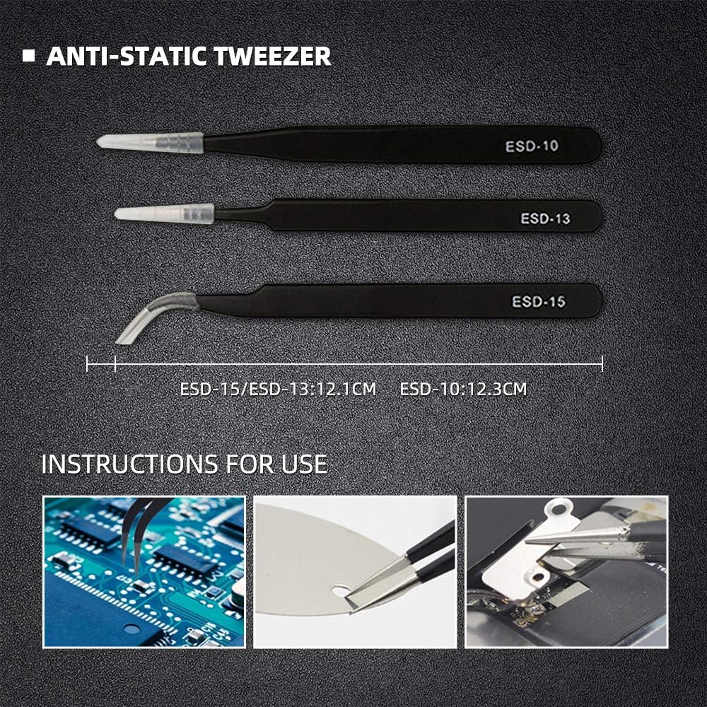 18 in 1 Electronics Repair Tool Kit, Precision Screwdriver Set, Opening Pry Tool Kit and Screen Opening Pliers with Portable Bag for Repair Mobile Phone, Laptop, Tablets, Watch