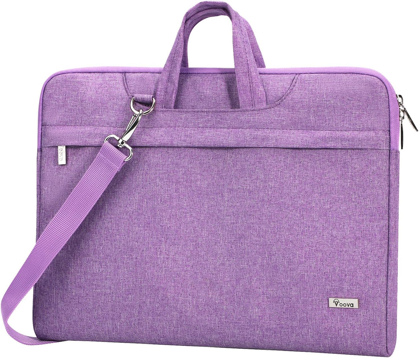 Voova Laptop Bag 15.6 Inch, Waterproof Computer Sleeve Carrying Case with Shoulder Straps & Handle Compatible with Macbook Air 15 M2/M3/M4, MacBook Pro 15/16, 15-16 Inch Hp Dell Lenovo Asus, Lavender
