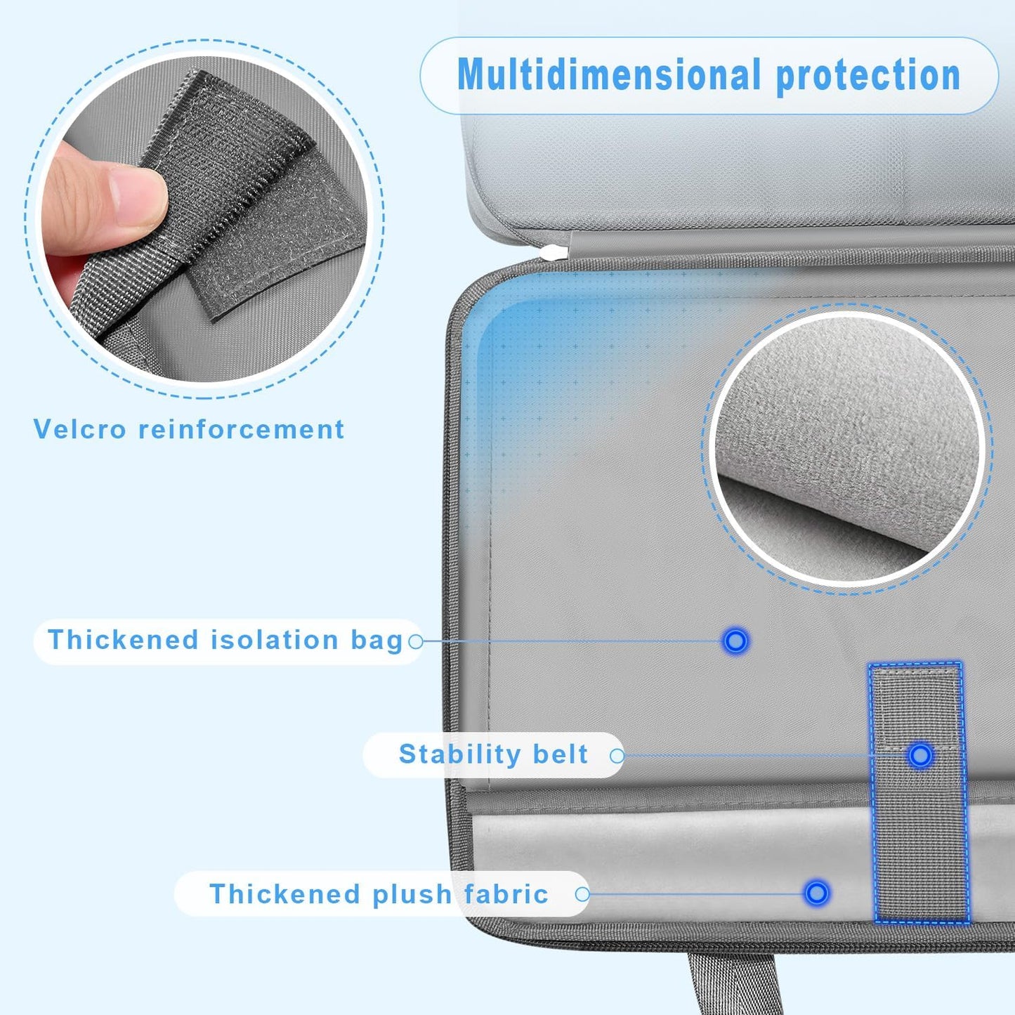 ZINZ Laptop Case Computer Sleeve Briefcase with Multi-pockets for 11.6 12.9 13 13.3 14 15 15.6 16 inch Notebooks