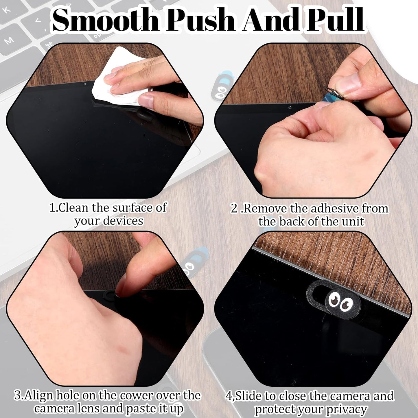 20 Pcs Webcam Cover Slide, 0.023 Inch Ultra Thin Universal Laptop Camera Cover Slide Webcam Covers Cameras Blocker Slider Camera Cap for Laptop, Computer, Great for Privacy