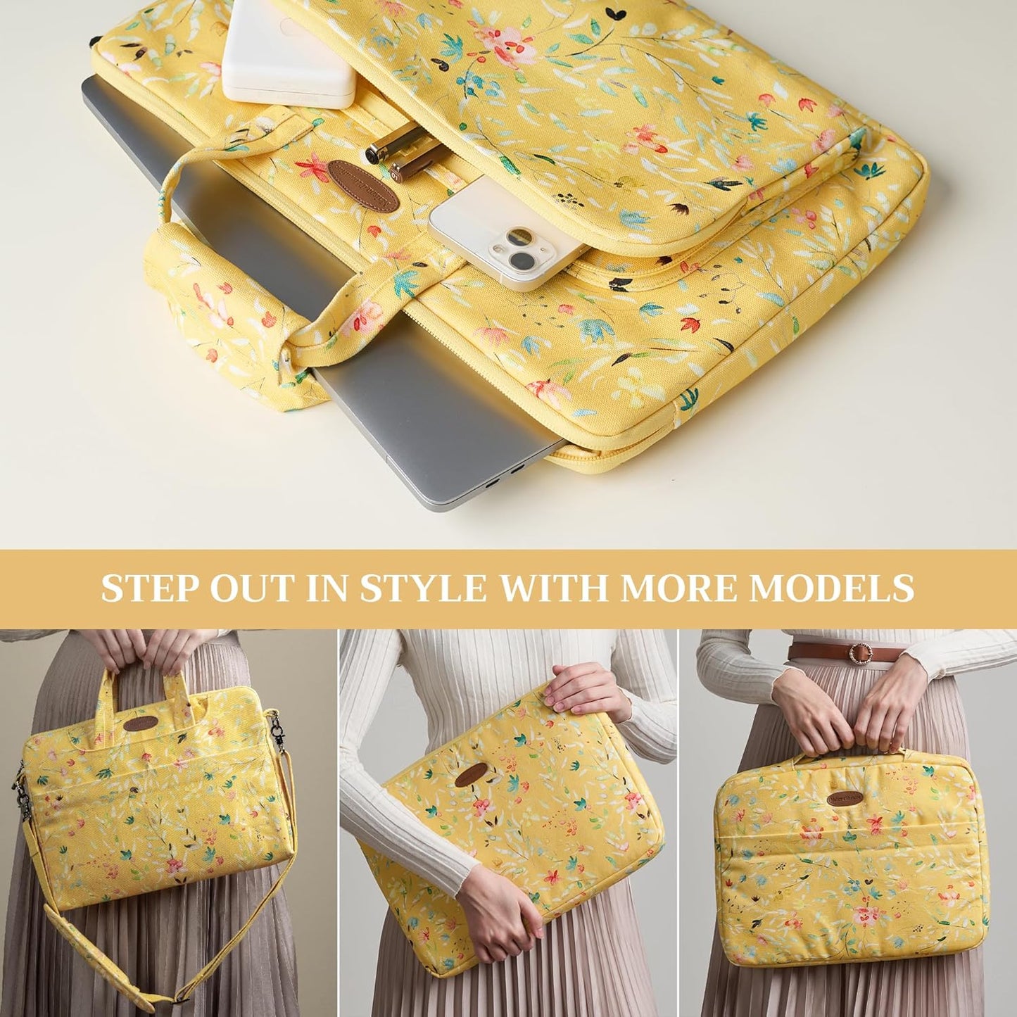 Maison d'Hermine Laptop bag with front pocket Stain and water repellent Cotton canvas