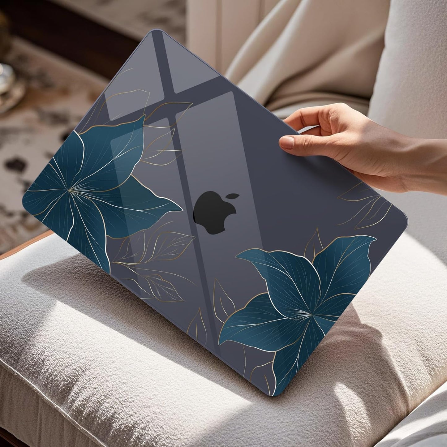 Mektron Compatible with M4 MacBook Air 15 inch Case 2025 A3241 2024 2023 M3 A3114 A2941 M2 Liquid Retina Display Touch ID, Plastic Hard Case & Keyboard Skin & Screen Protector - Floral C348