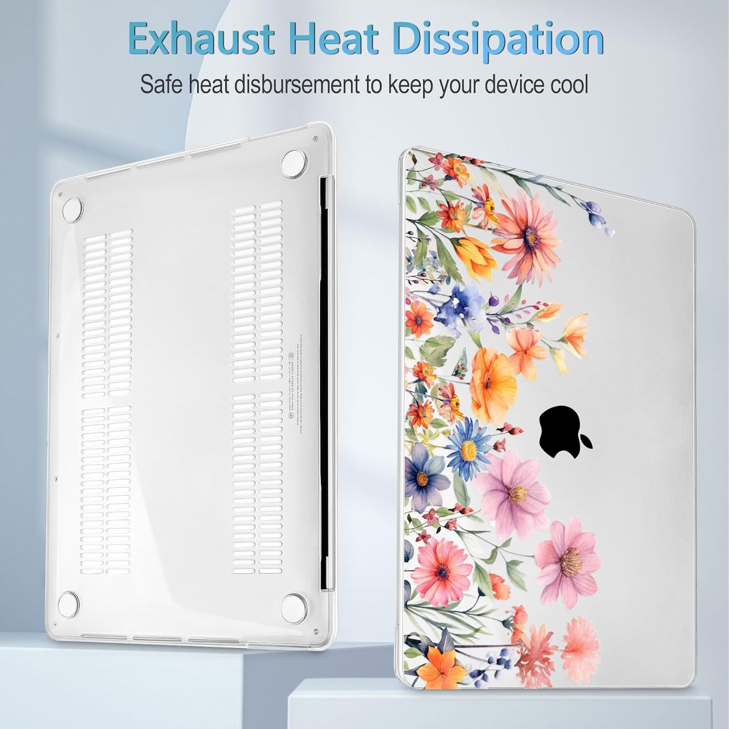Mektron for MacBook Pro 13-inch Case 2022 2021 2020 Release A2338 M2 M1 A2289 A2251, Printed Plastic Hard Shell Cover for New MacBook Pro 13.3-inch Touch Bar Fits Touch ID，Floral P165