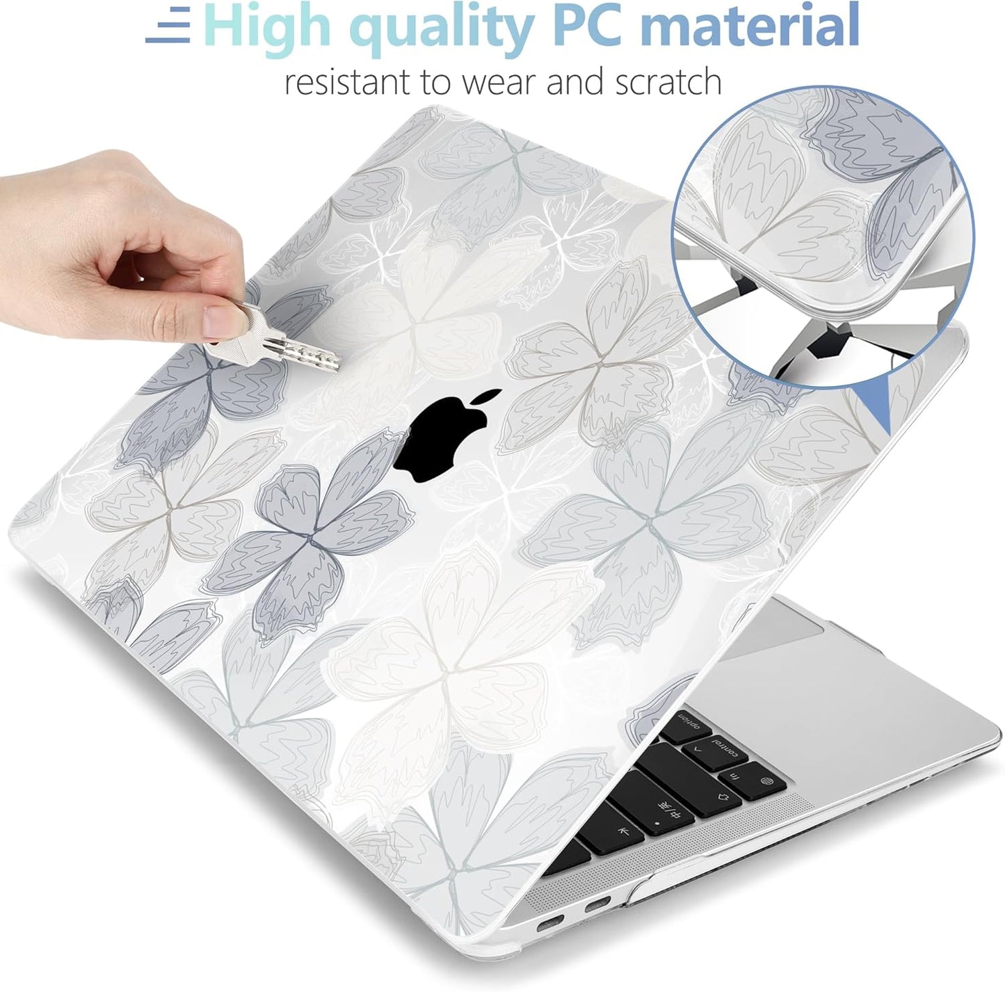 MEEgoodo for MacBook Air 13 inch Case 2021 2020 2019 2018 Released A2337 M1 A2179 A1932 with Touch ID, Plastic Hard Shell & Keyboard Cover Compatible with MacBook Air Case 13.3, Multicolored Roses