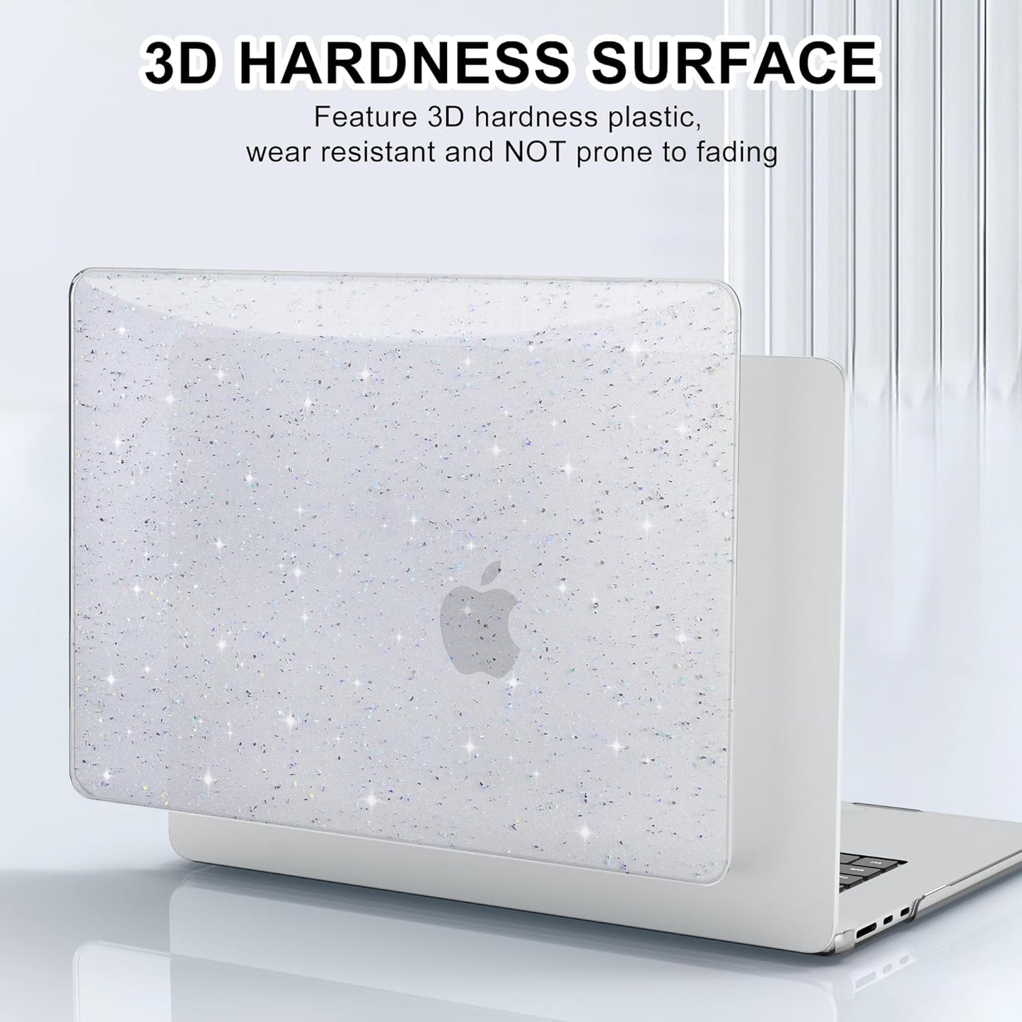 B BELK Compatible with MacBook Air 13 inch Case 2025 2024 2023 2022 M4 M3 M2 A3240 A3113 A2681, Plastic Hard Shell+Keyboard Cover+Screen Protector for MacBook Air 13.6 inch Case, Shiny Colorful Clear