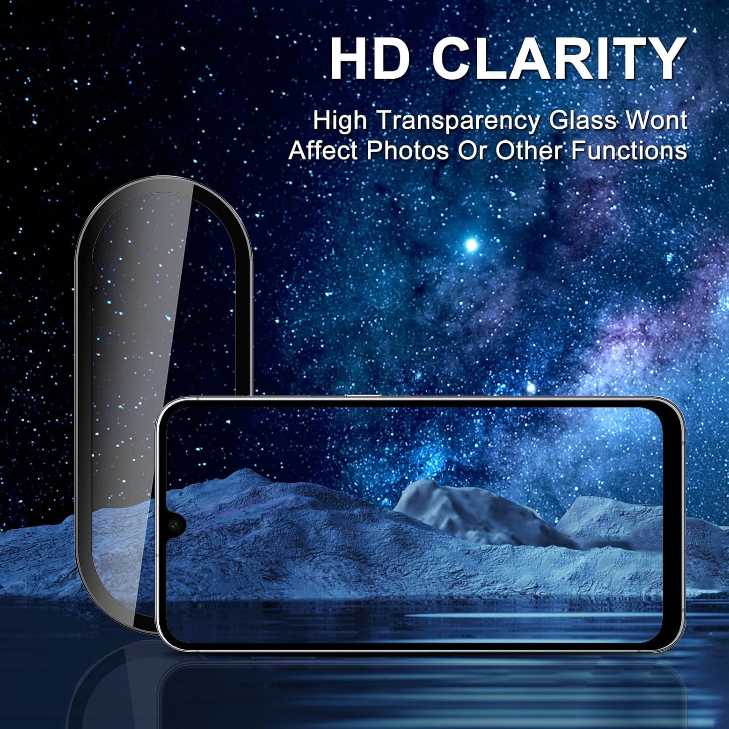 for Samsung Galaxy A36/A56 Camera Lens Protector, Individual Metal Ring Tempered Glass Lens Cover, [Strong Adsorption] Scratch Resistant Ultra-Thin HD Clear Lens Cover, 1 Set-Black
