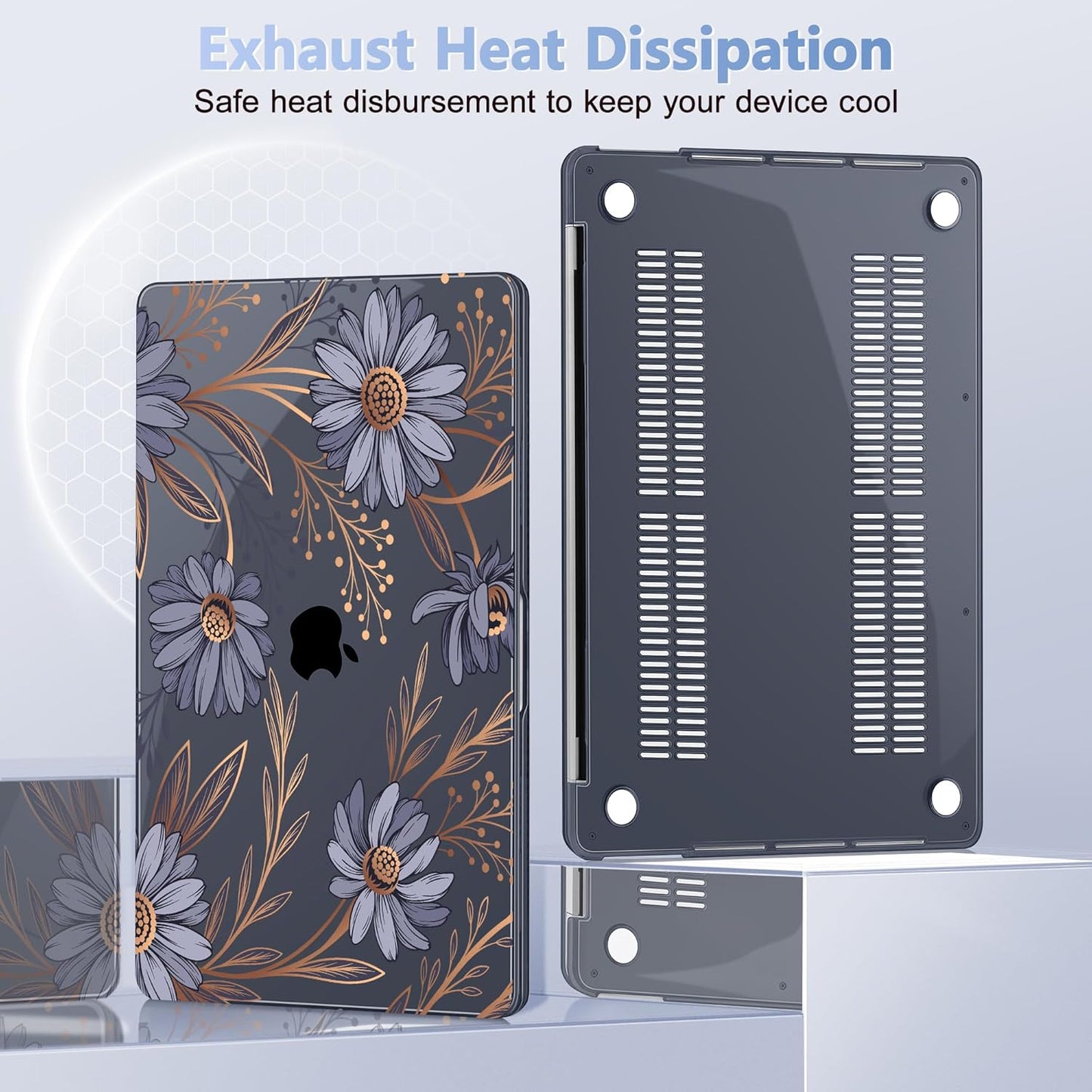 for MacBook Pro 16 inch Case 2019 2020 Release Model A2141, Plastic Hard Shell Cover with Keyboard Cover & Screen Protector for MacBook Pro 16 inch with Touch Bar & Touch ID - Blooming Plants