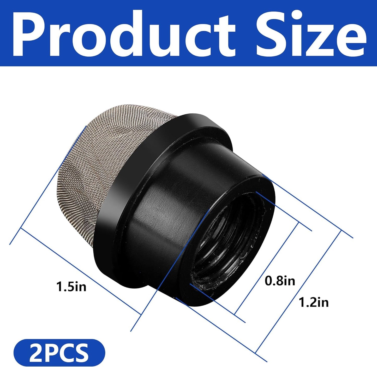 DECOHS 2 Pcs 190106Z Air Bleeder Screen Cap- Stainless Steel Screen Filter Cap Replacement Parts- Air Valve Strainer Cap for Most Pools Filters