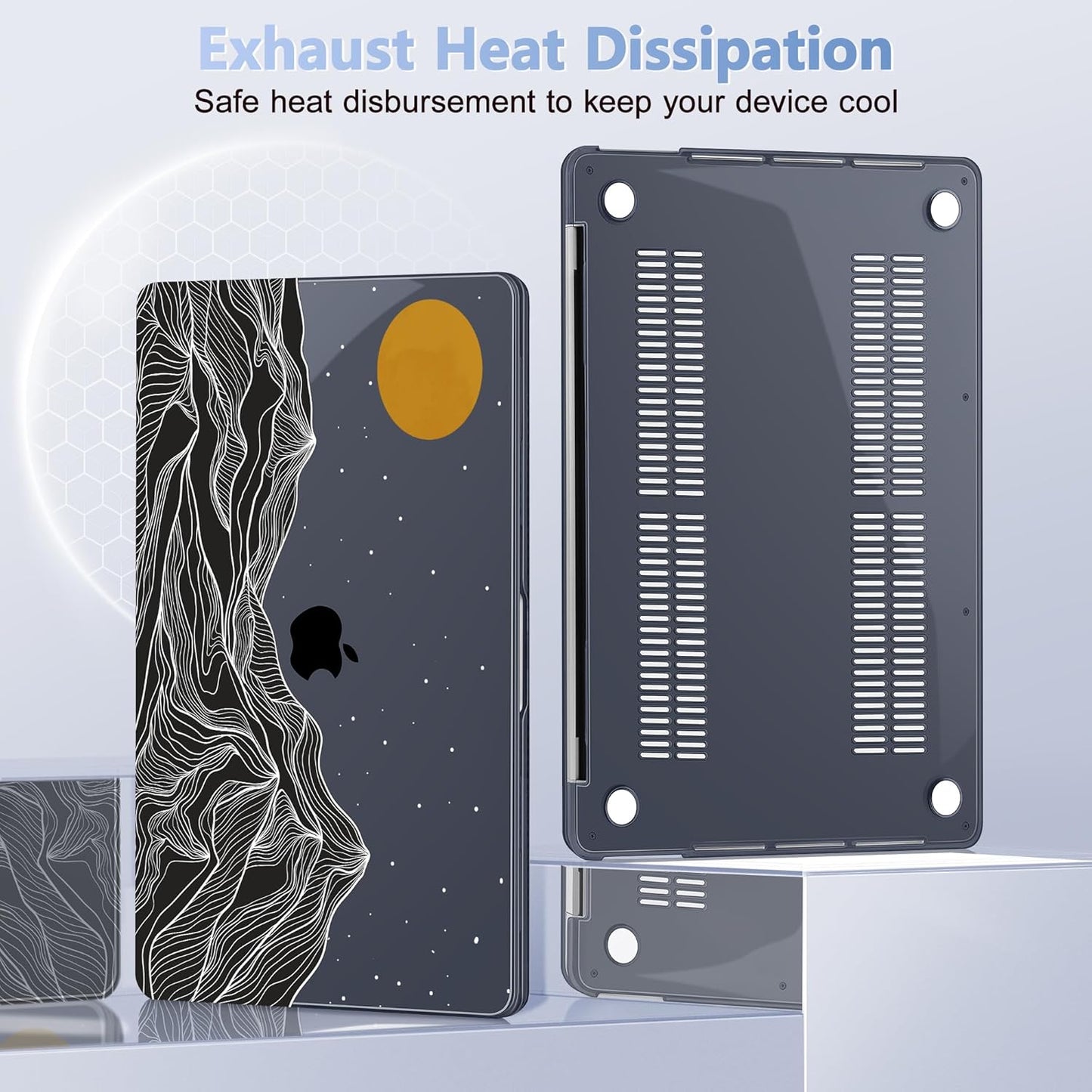 Case for MacBook Pro 13 inch with/Without Touch Bar (2016-2022, M2 A2338 M1 A2289 A2251 A2159 A1989 A1706 A1708), Hard Shell + Keyboard Cover + Dust Plug, Mountain