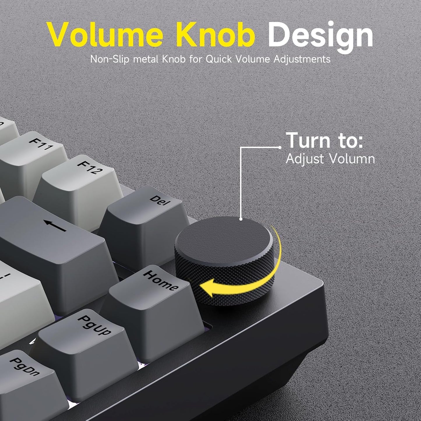 Ajazz AK820 75% Wired Gasket Mechanical Gaming Keyboard with Volume Knob - South Facing LED - PBT Keycaps - Programmable RGB Hot Swap Keyboard