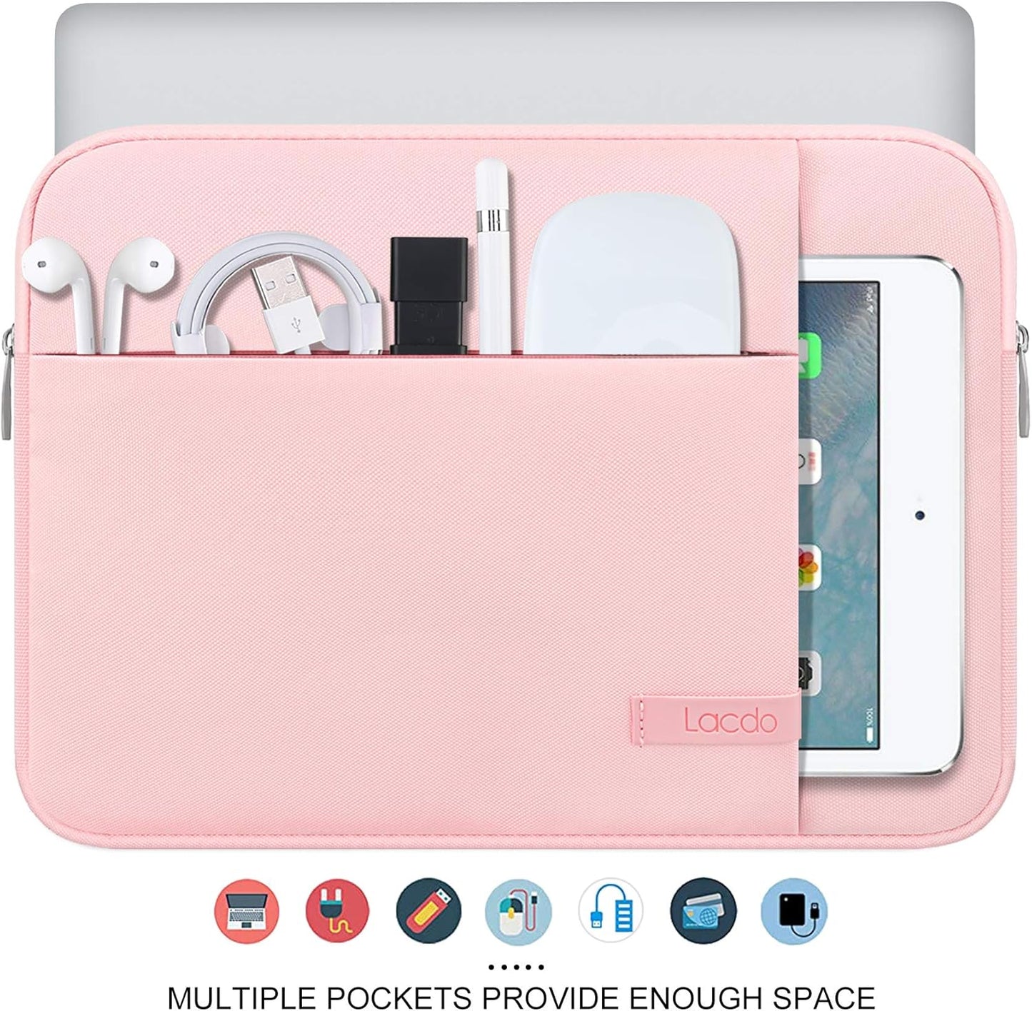 Lacdo Laptop Sleeve Case for 16 inch New MacBook Pro M4/M3/M2/M1 Pro/Max A3403 A3186 A2991 A2780 A2485 A2141 2024-2019 | 15 inch Microsoft Surface Laptop 7th Copilot+PC, 6 5 4 3 Computer Bag, Pink