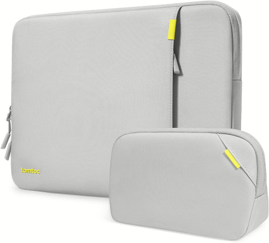 tomtoc 360 Protective Laptop Sleeve Set for 13-inch MacBook Air M3/A3113 2024, M2/A2681 M1/A2337, 13 MacBook Pro M2/A2686 M1/A2338, Water-Resistant Shockproof MacBook Case Bag with Accessory Pouch