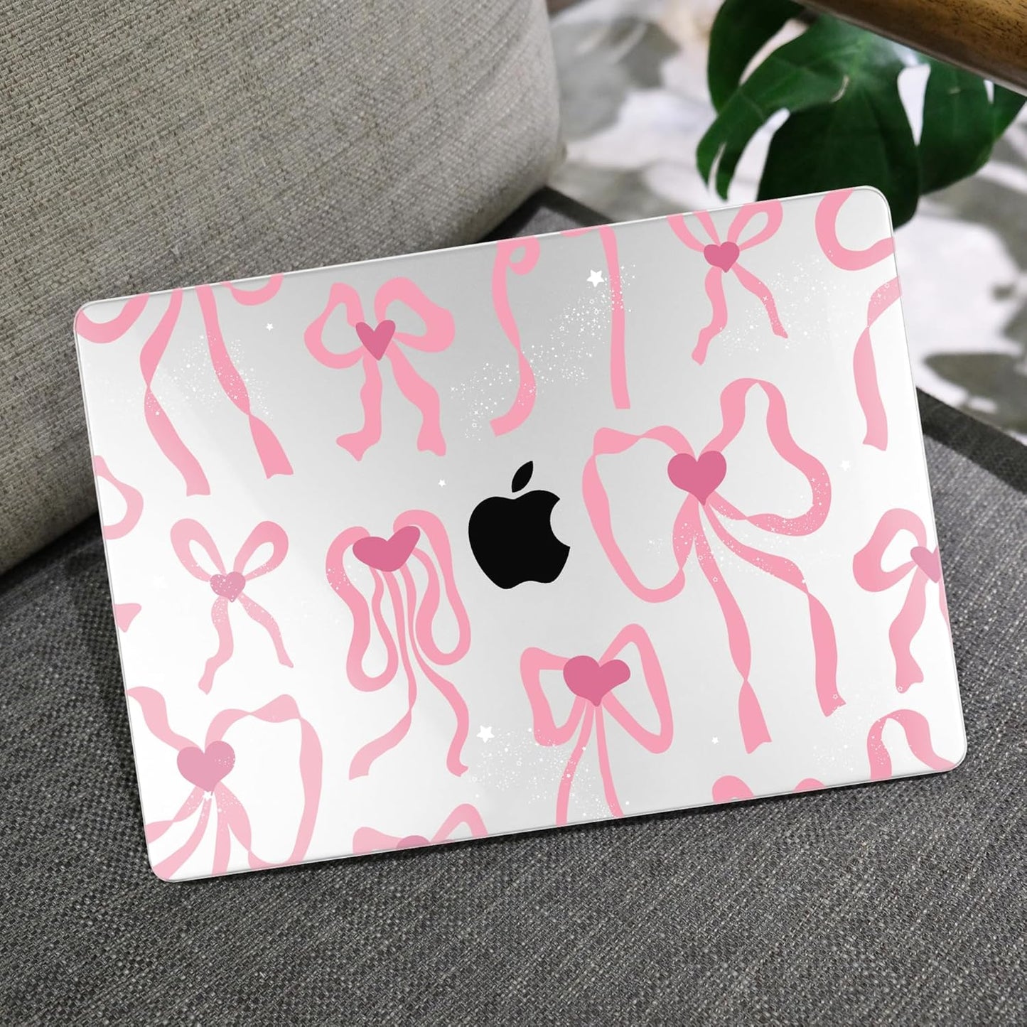MEEgoodo for M4/M3/M2 MacBook Air 15.3 inch Case 2025 2024 2023, Case Fit Model (A3241/A3114/A2941) for MacBook Air 15 inch, Laptop Hard Shell with Keyboard Cover, Coquette Ribbon Bow