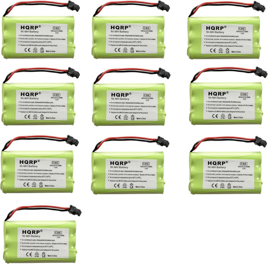 HQRP 10-Pack Cordless Phone Battery Compatible with Uniden PowerMax 5.8GHz 30878864022, Powermax 2.4 GHz, GE TL26402, GP 80AAALH3BMX, 80AAALH3BMZ Replacement