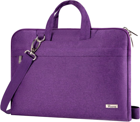 Voova Laptop Bag 13 14 Inch for Women, Waterproof Computer Sleeve Carrying Case with Shoulder Straps & Handle Compatible with Macbook Air 13 M2/M3/M4, MacBook Pro 13/14, HP Chromebook 14, Purple