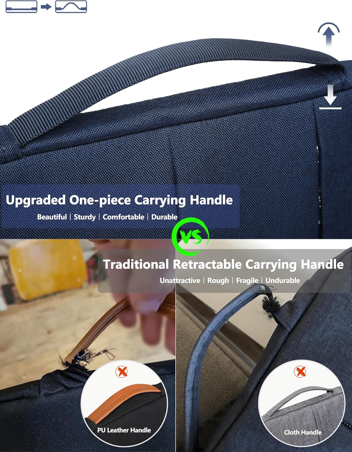 HYZUO 15-16 Inch Laptop Sleeve Bag for MacBook Pro 16 M4/M3/M2/M1 2025-2019, 15" Surface Book, Portable NoteBook Case for 15" 15.6" HP Dell Lenovo ThinkBook Asus Acer Samsung HUAWEI, Navy Blue