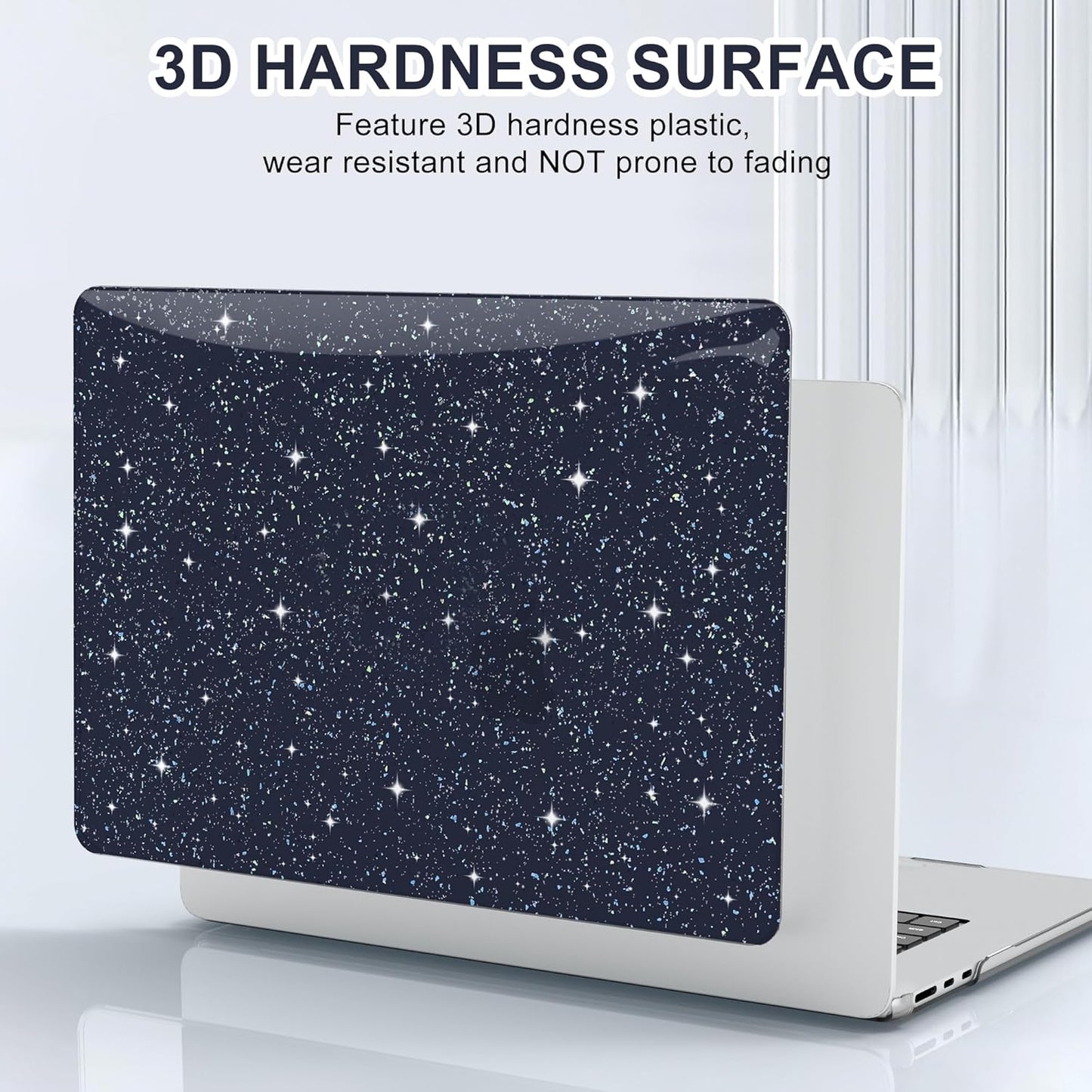 B BELK Compatible with MacBook Air 13 inch Case 2025 2024 2023 2022 M4 M3 M2 A3240 A3113 A2681, Plastic Hard Shell+ Keyboard Cover + Screen Protector for MacBook Air 13.6 inch Case, Shiny Midnight