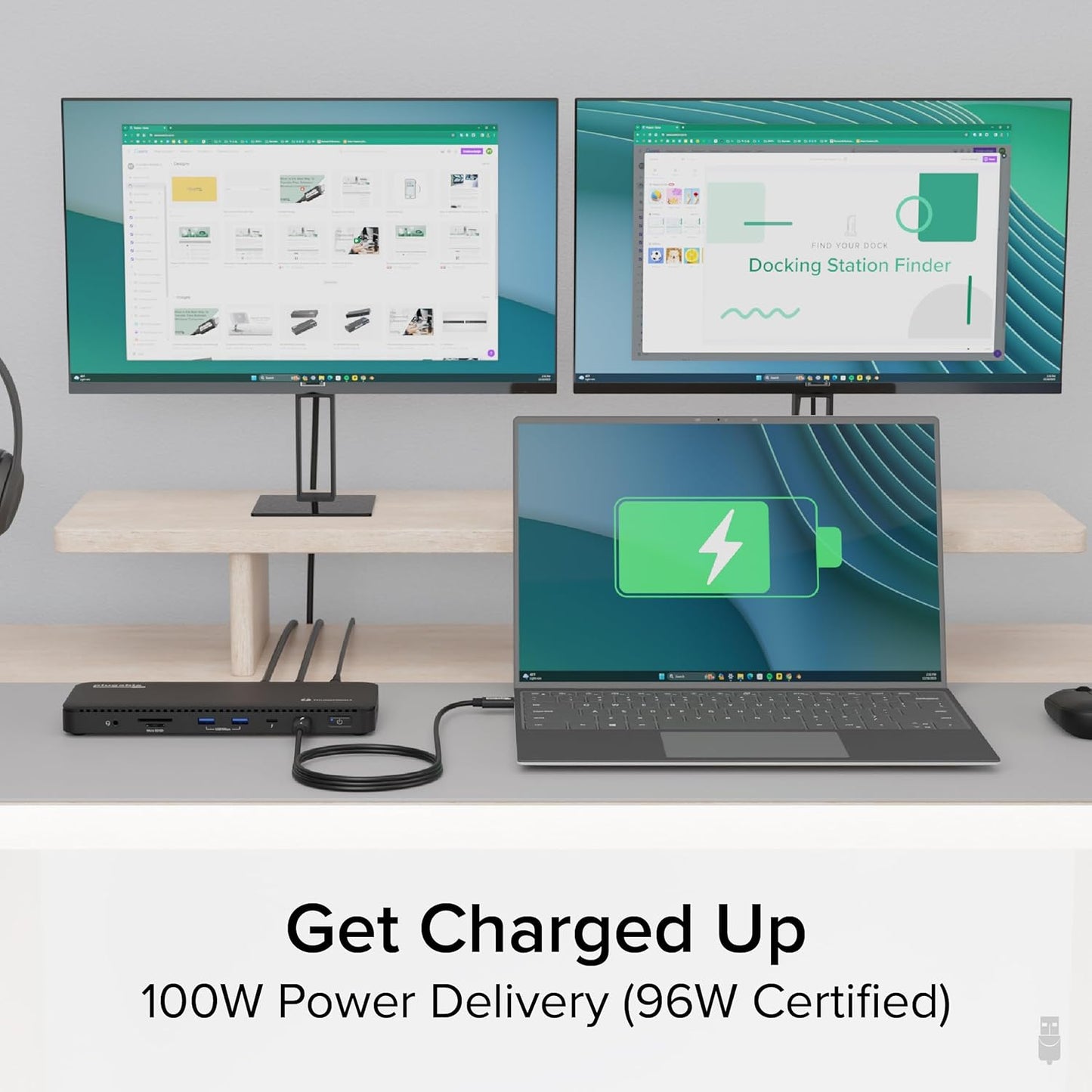 Plugable Thunderbolt 4 Dock with 100W Charging, Thunderbolt Certified, Laptop Docking Station Dual Monitor Single 8K or Dual 4K HDMI for Windows and Mac, 4X USB, Gigabit Ethernet (TBT4-UD5)