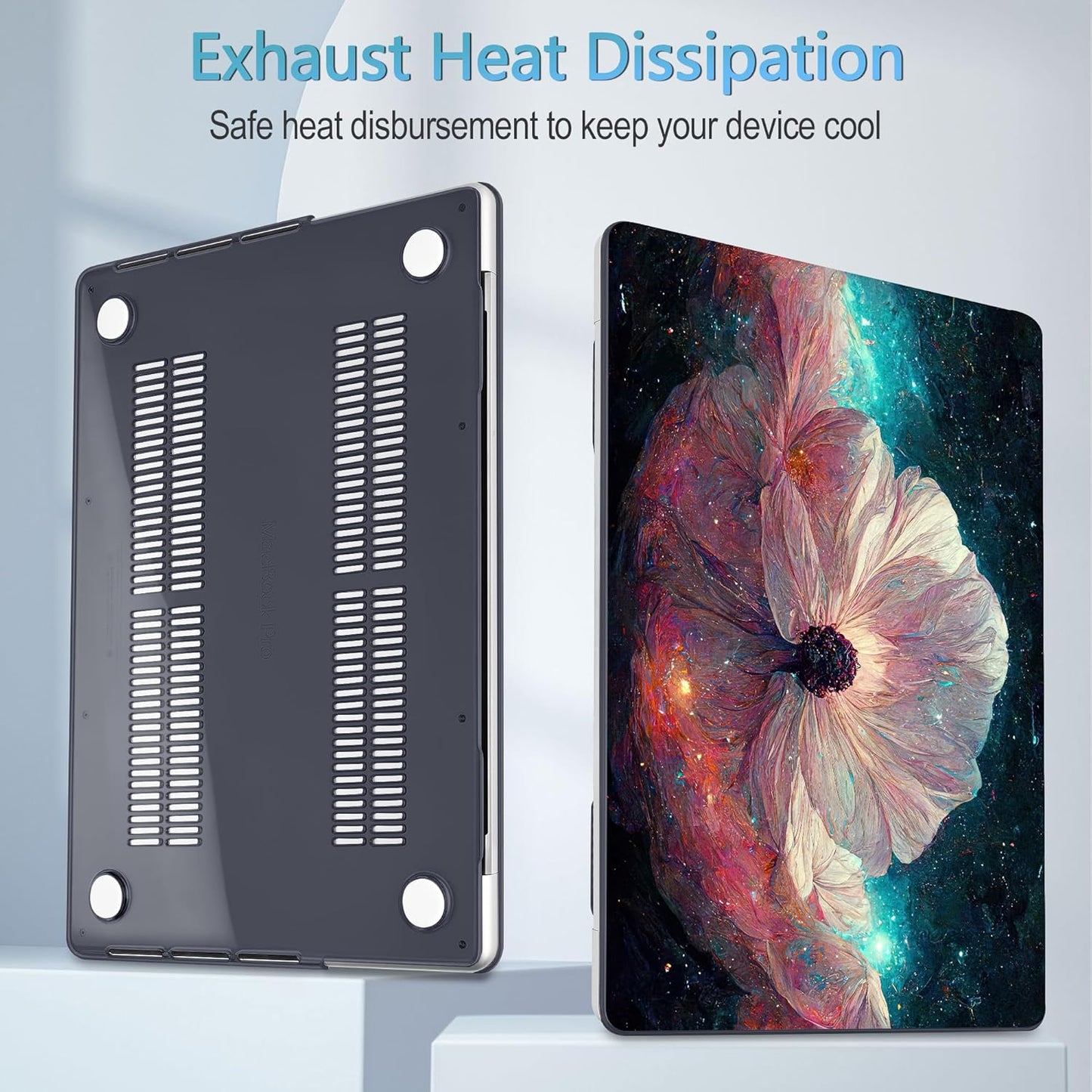 Mektron Case for MacBook Pro 16" M4 A3403 A3186 M3 A2991 M2 A2780 M1 A2485 (2021/2023/2024) Pro/Max with Touch ID, Hard Shell Plastic Laptop Cover Keyboard Cover Screen Protector, Galaxy Flower